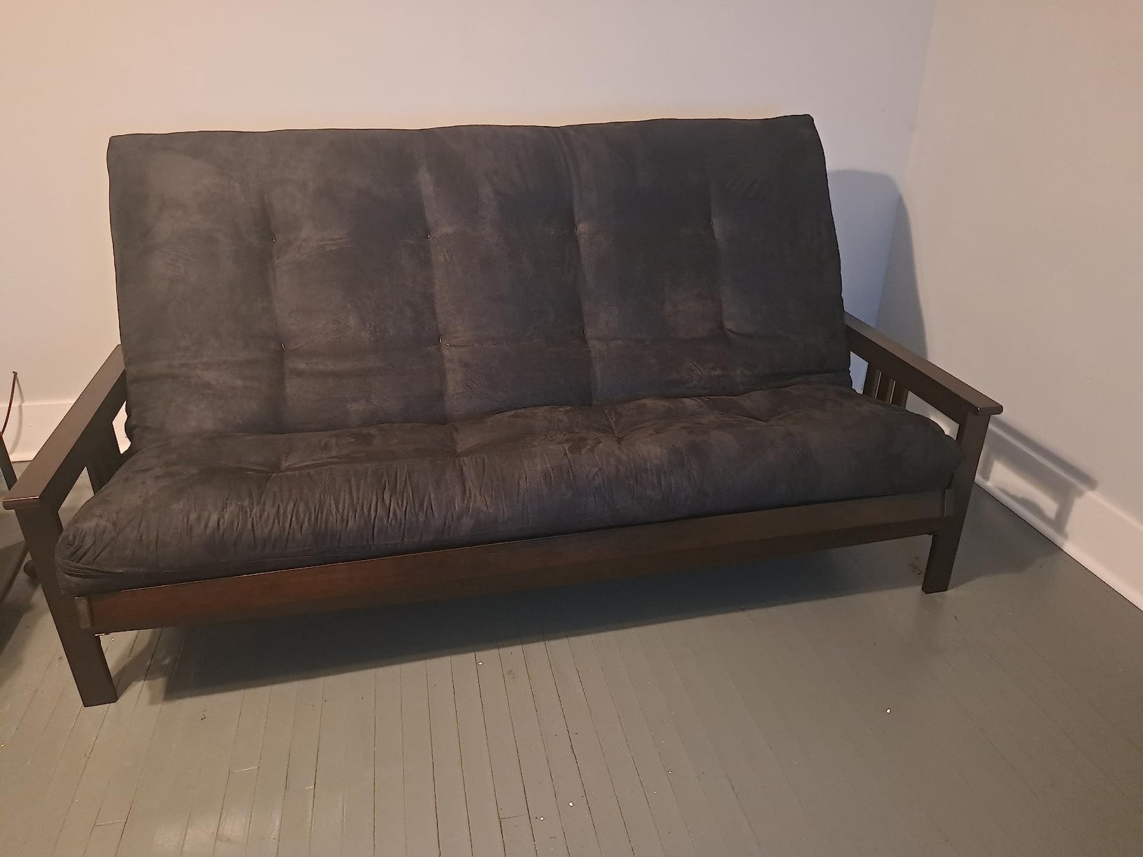 Kodiak Furniture Monterey Queen Futon Set in Espresso Finish, Suede Black customer photo 2