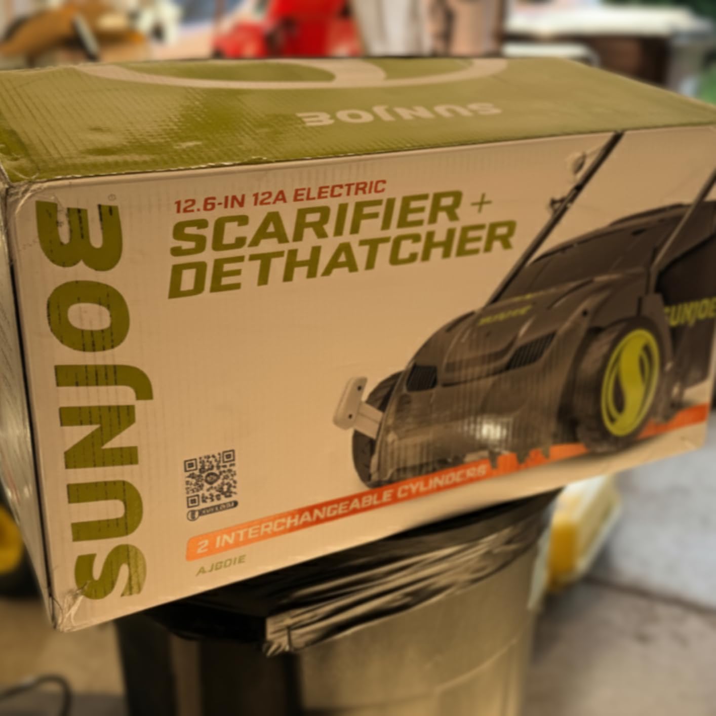 Sun Joe Electric Dethatcher & Scarifier, Corded, with 8-Gal Bag, 12.6-Inch Cutting Width, 12-Amp Motor - Heavy-Duty Yard Trimmer for Lawn Maintenance, AJ801E customer photo 1