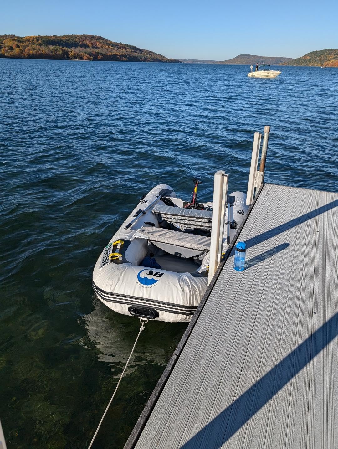 Shark 9.8' Inflatable Sport Boat | Aluminum Floor Dinghy with Durable Heat-Welded PVC | 5 Person Inflatable Dinghy | 15HP Motor Ready | Rigid aluminum hard floor | 5-person inflatable dinghy | 1,158 lb max load | 15HP | yacht tender customer photo 1