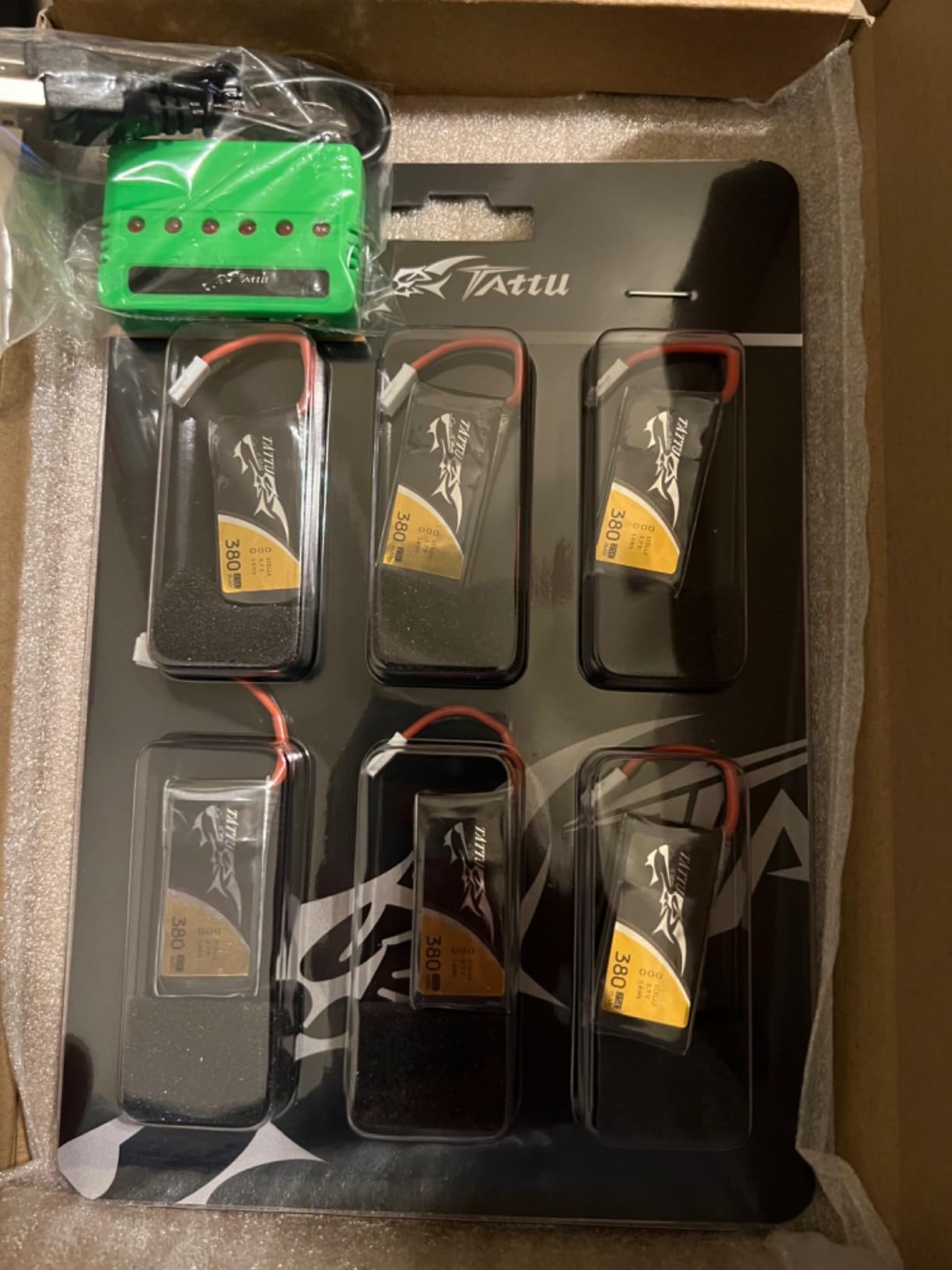 TATTU 6pcs 3.7V 380mAh 1S LiPo Battery with Molex Plug customer photo 1