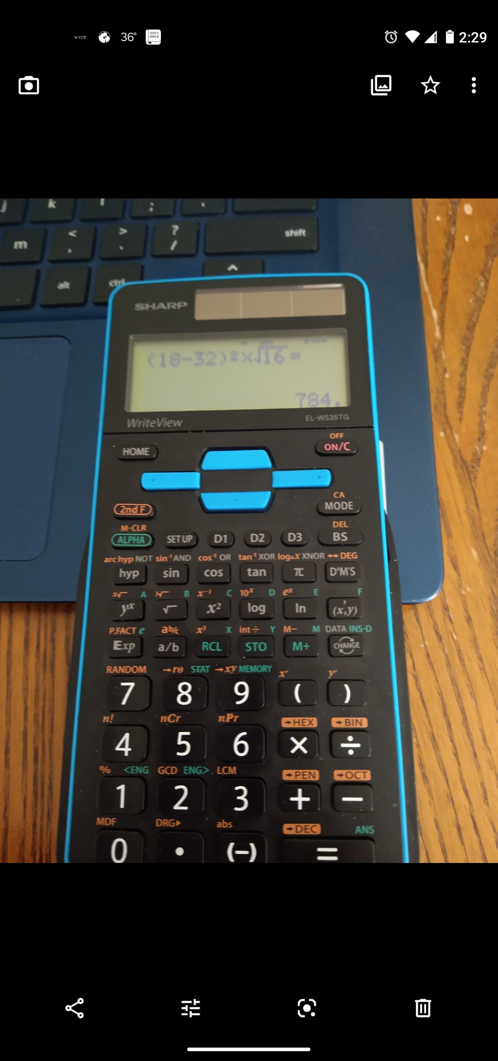Sharp EL-W535TGBBL Scientific Calculator with WriteView 4 Line Display customer photo 2