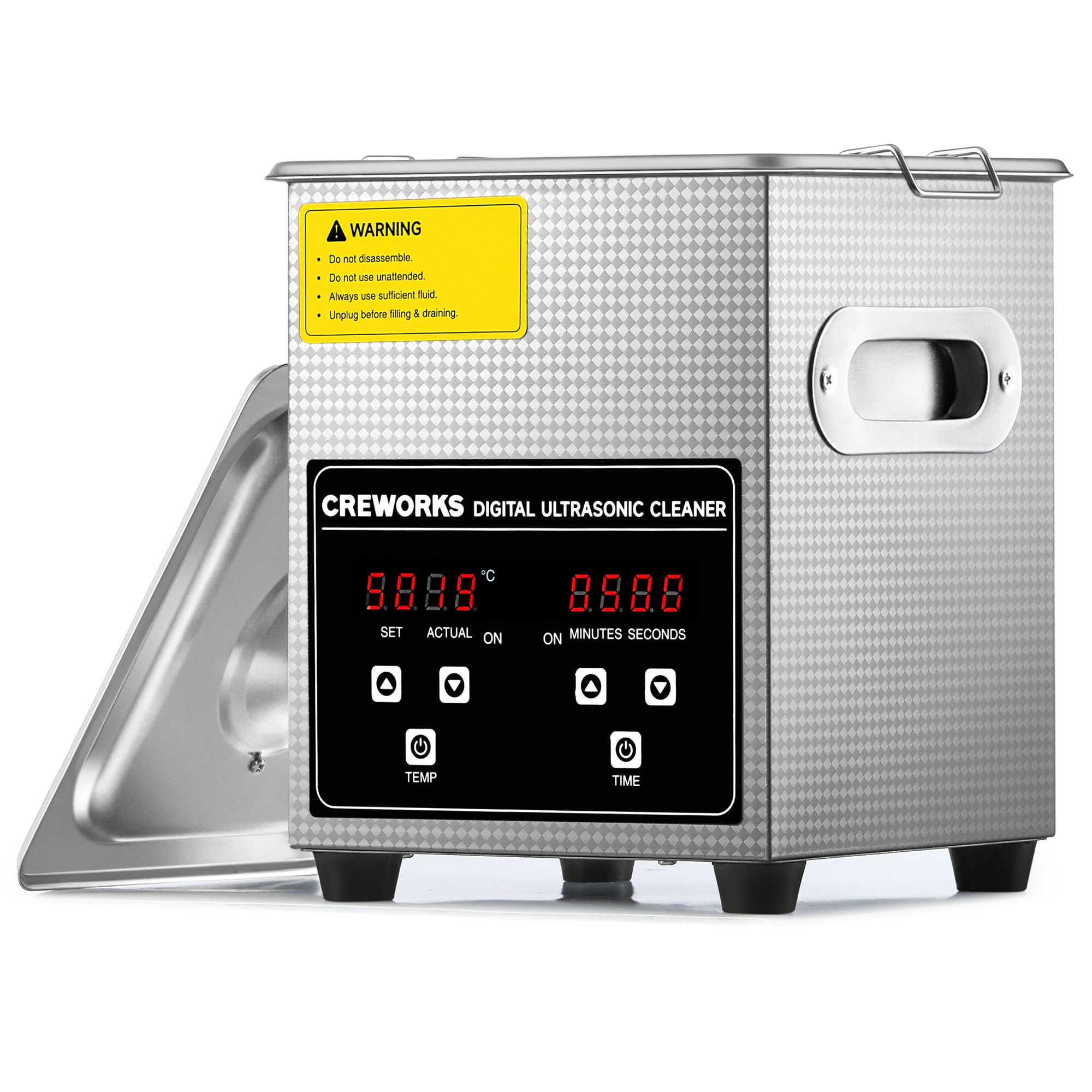 CREWORKS Professional Jewelry Cleaning Machine, 2L Jewelry Cleaning Ultrasonic Machine with Heater & Timer, Digital Sonic Cleaning Machine for Cleaning Denture Dental Irrigator Parts Retainer Glasses customer photo 1