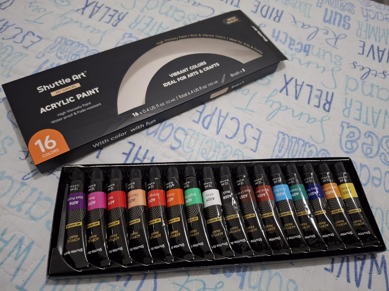 Shuttle Art Acrylic Paint Set, 30 x12ml Tubes Artist Quality Non Toxic Rich Pigments Colors customer photo 2
