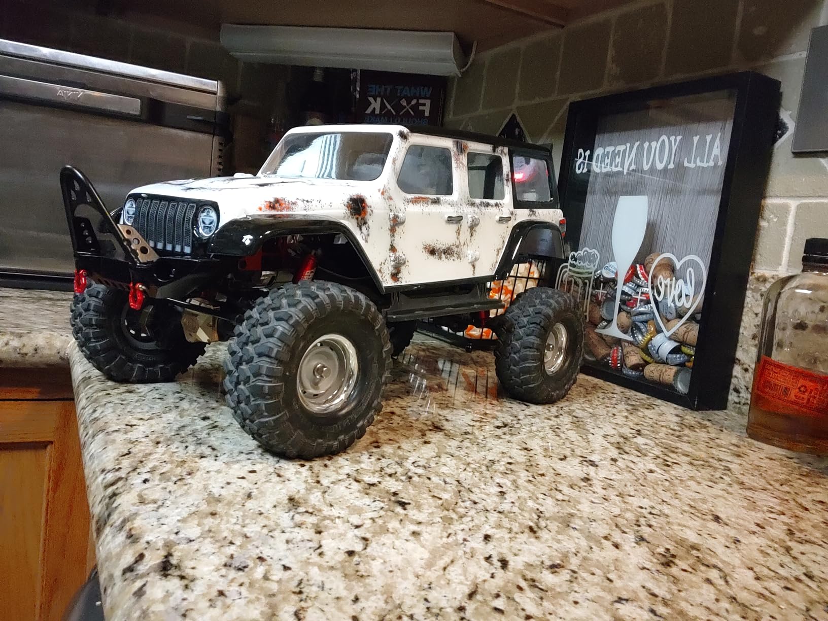RC Front Bumper Metal Front Bumper with LED Light for 1:10 RC Crawler TRX-4 Axial SCX10 SCX10 II 90046 SCX10 III AXI03007 (Black) customer photo 2