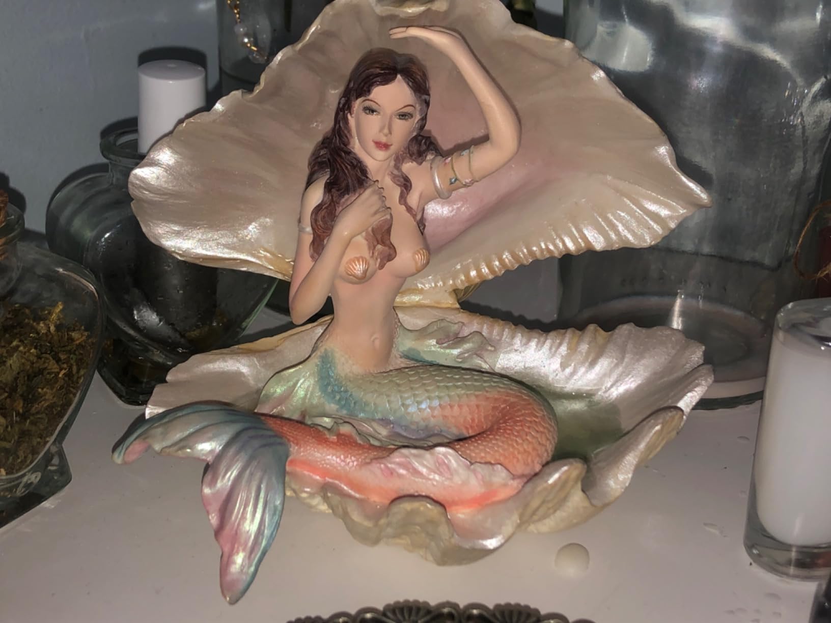 Veronese Design Mermaid Sitting in a Seashell Sculpture customer photo 1