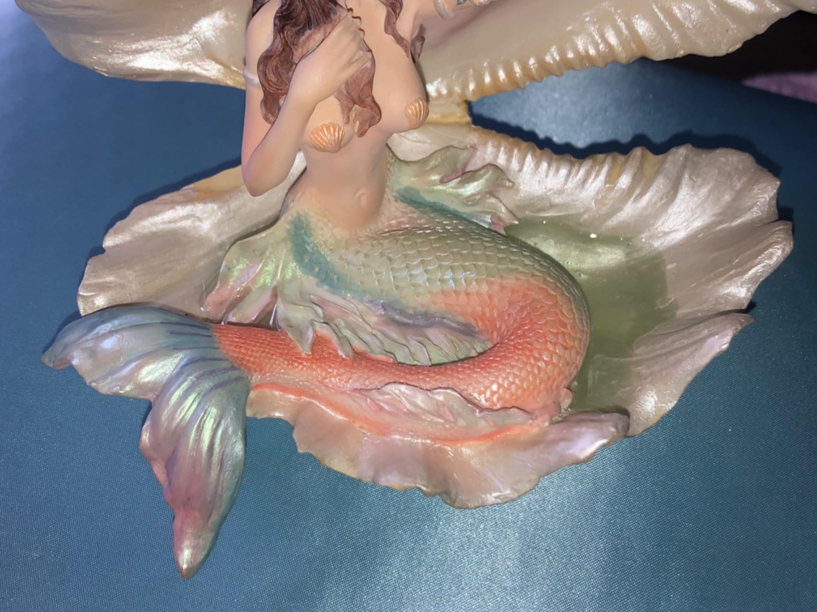 Veronese Design Mermaid Sitting in a Seashell Sculpture customer photo 2