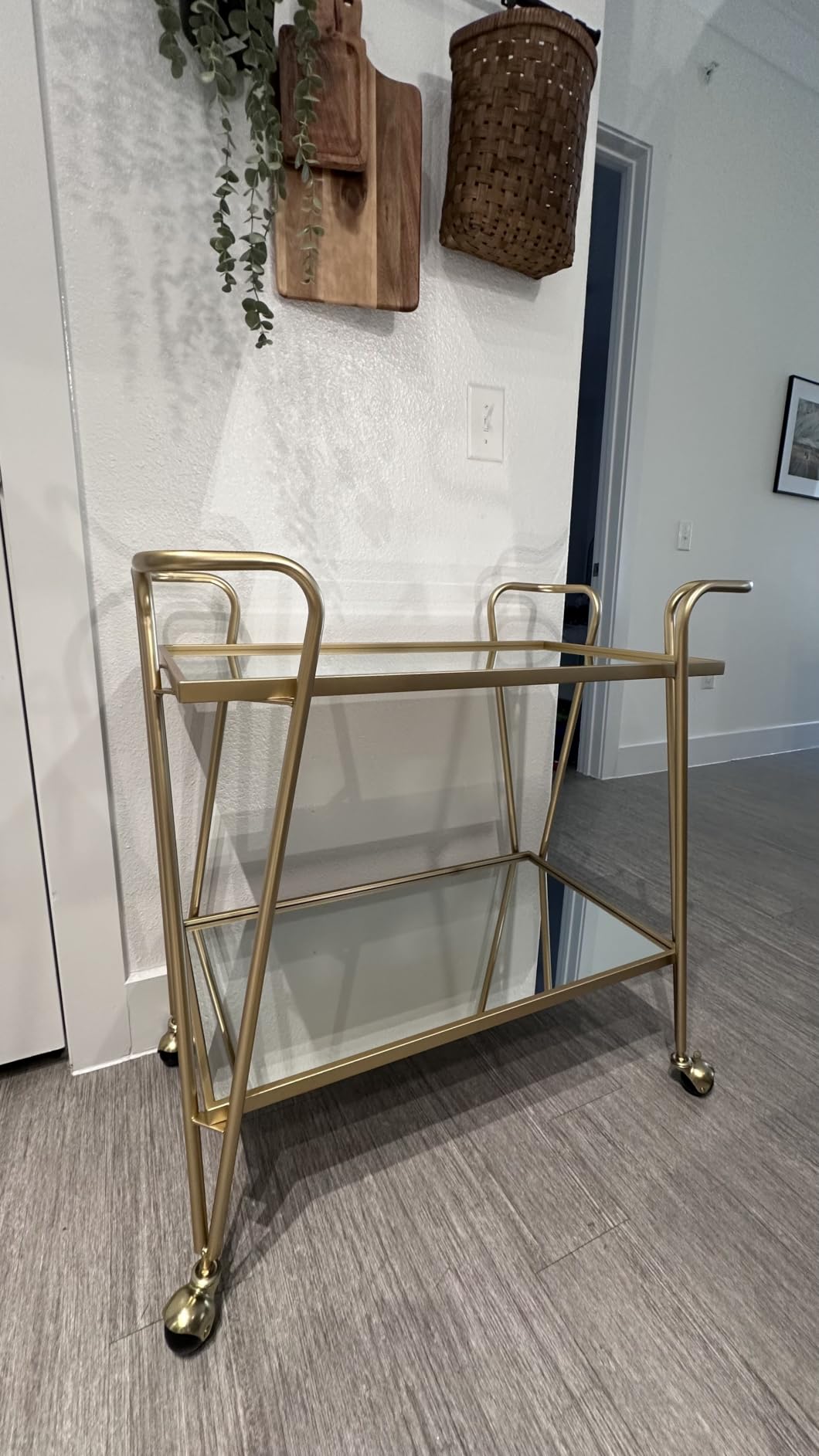 Linon Gina Mid-Century Bar Cart, Gold customer photo 1