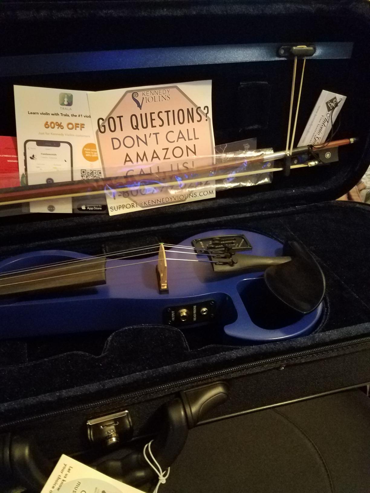 Electric Violin Bunnel Edge Outfit 4/4 Full Size (Black) - Kennedy Violins customer photo 2