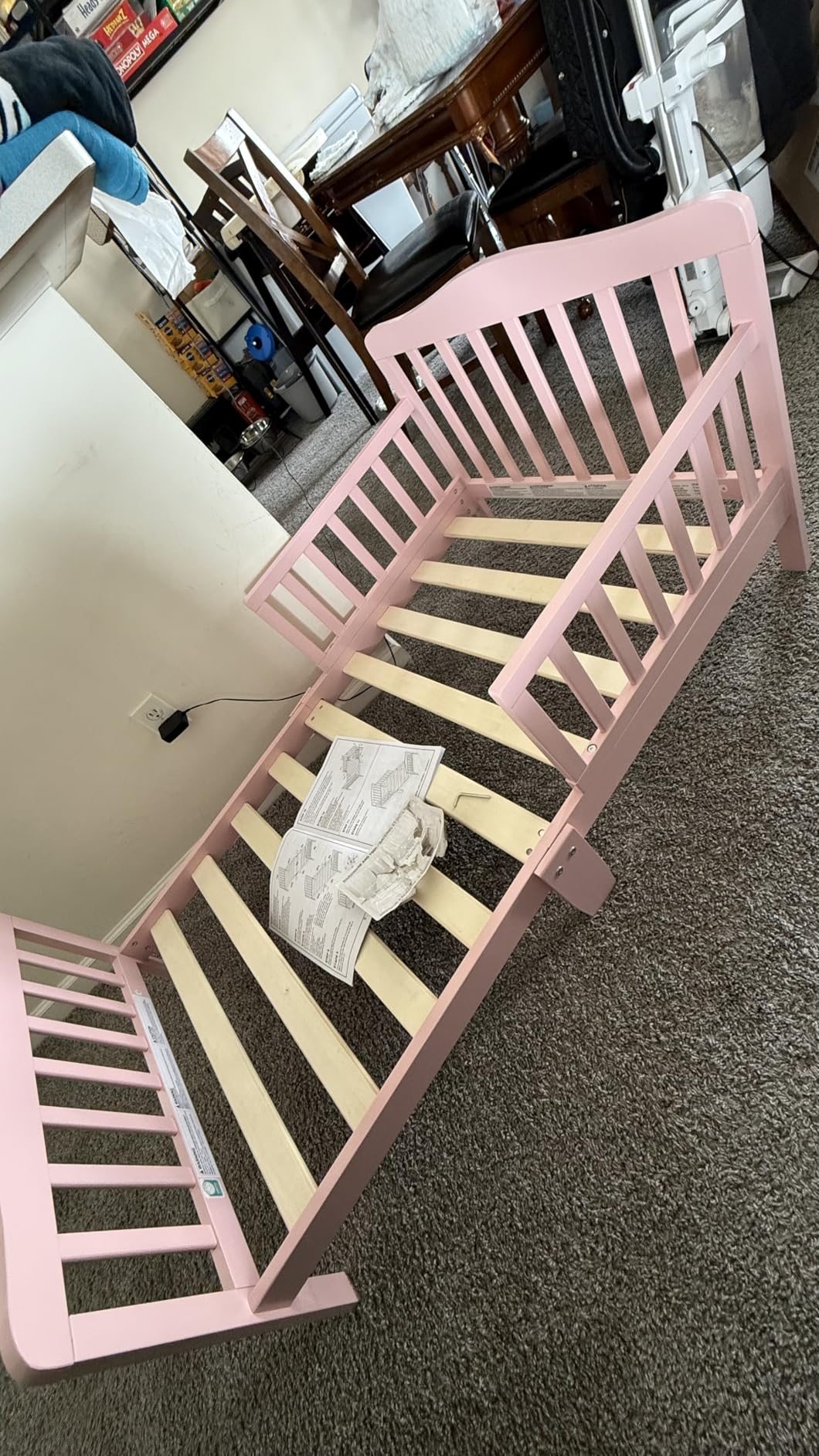 Dream On Me Classic Design Toddler Bed, Safety Rails, GREENGUARD Gold, Steel Grey customer photo 2