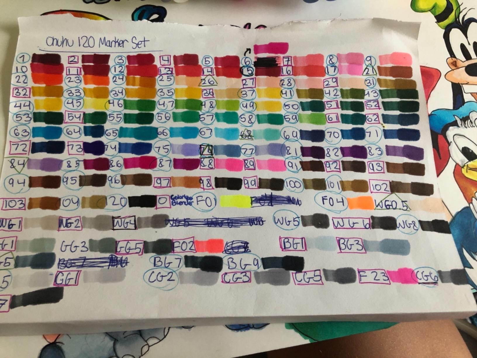 Ohuhu Alcohol Based Markers: 120-color AP Certificated Refillable Double Tipped Art Marker Set for Artist Designer Adults Coloring Illustration - Chisel and Fine Dual Tips - Oahu of Ohuhu Markers customer photo 1