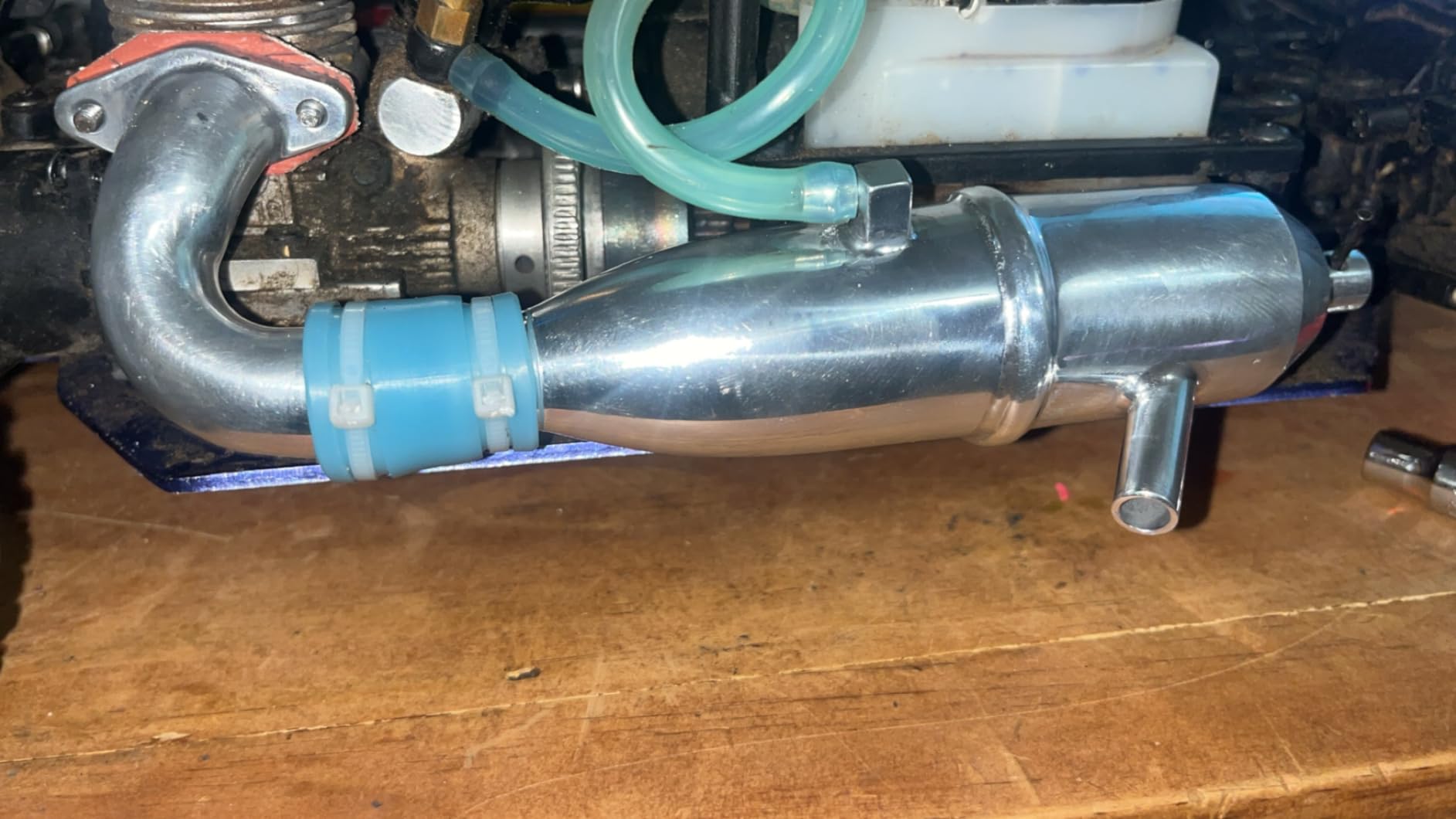 Exhaust Pipe Tubing Tuned Side Right Hand Muffler Pipe Spring with Manifold HPI HSP Losi Axial Kyosho 1/10 Nitro RC Model car,Cojoys customer photo 2