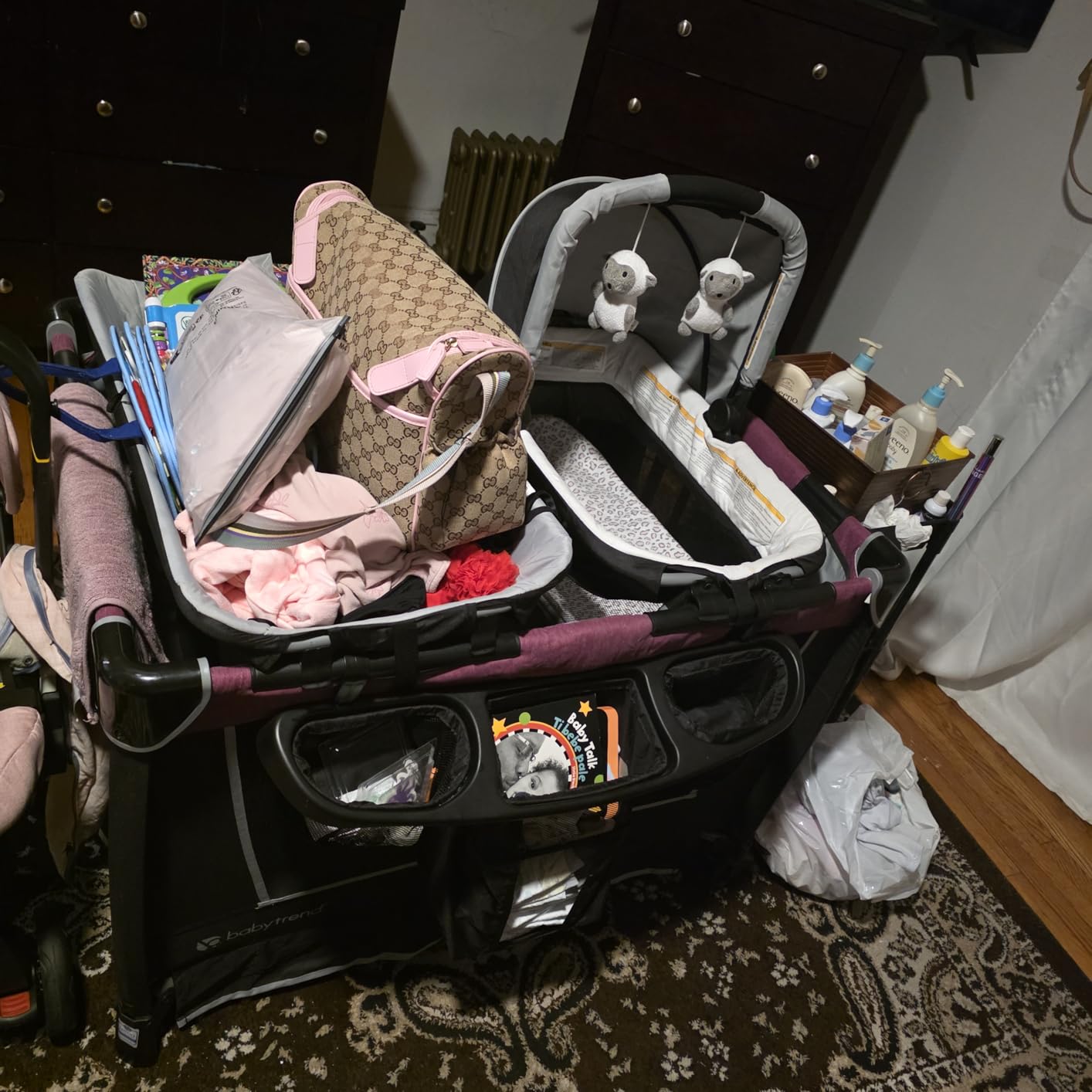 Baby Trend Retreat Nursery Center, Portable Playard with Bassinet, Changing Table, and Storage - Foldable and Convertible Travel Play Crib for Babies and Toddlers, Robin customer photo 1