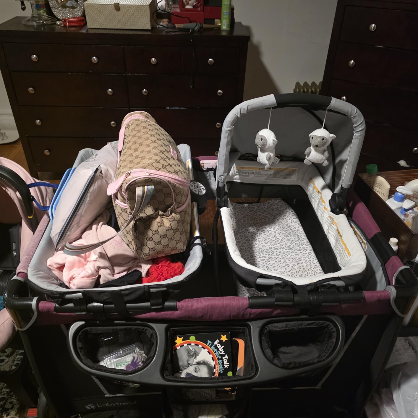 Baby Trend Retreat Nursery Center, Portable Playard with Bassinet, Changing Table, and Storage - Foldable and Convertible Travel Play Crib for Babies and Toddlers, Robin customer photo 2