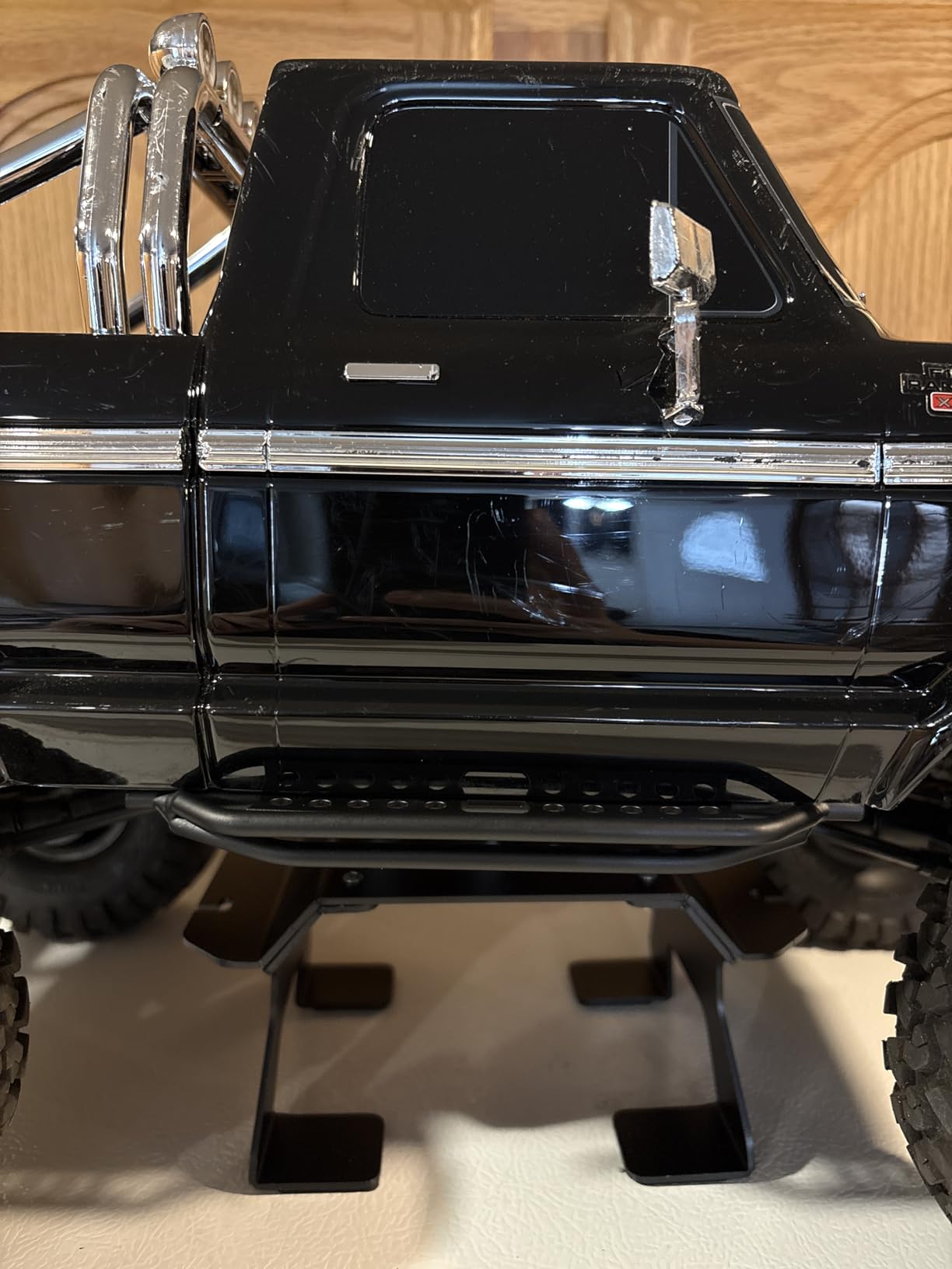 Hobbypark Metal Side Pedal Step Running Boards Foot-Plate for Traxxas TRX4 TRX-4 1/10 RC Crawler Body Shell Accessories (Black) customer photo 2