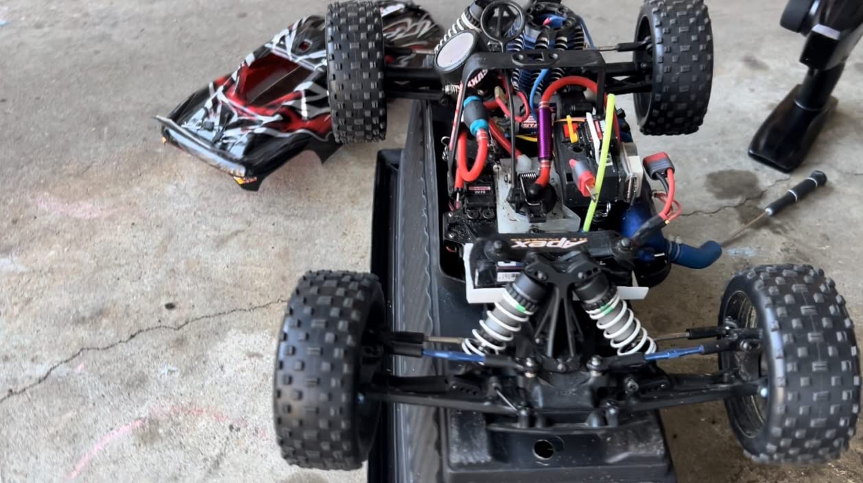 2PCS ShareGoo Aluminum Fuel Tank Air Cooler Fuel Back Pressure Cooling Compatible with HPI HSP Redcat Traxxas Axial Himoto 1/8 1/10 Rc Nitro Engine RC Car Off Road Monster Truck customer photo 1