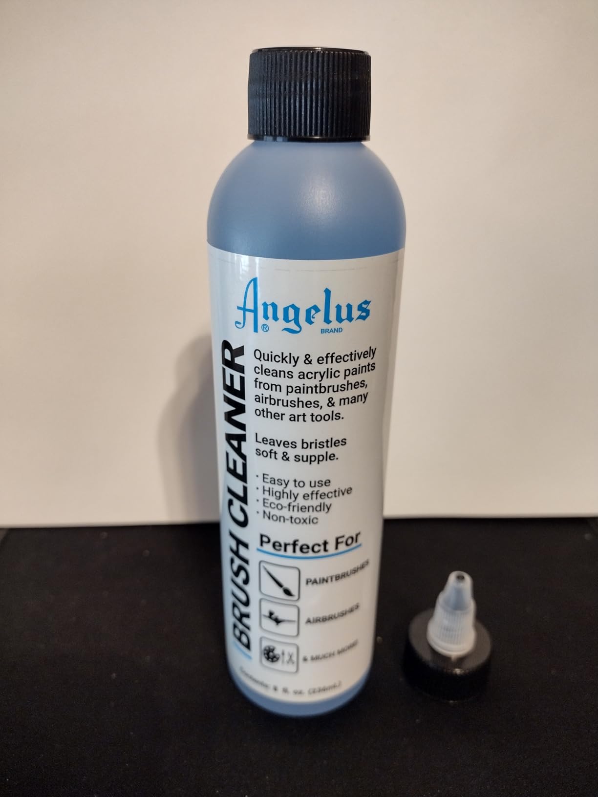 Angelus Brush Cleaner - Fast-Acting Cleaner for Brushes, Airbrushes & Art Tools - Effectively Removes Dried Acrylic, Oil, and Water-Based Paints, 8 ounces customer photo 1