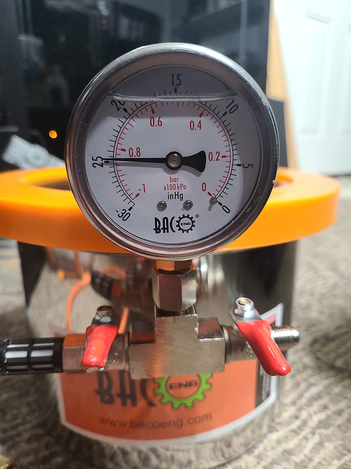 BACOENG 5 Gallon 4.5 CFM Tempered Glass Lid Vacuum Chamber with Pump, Degassing Chamber Kit for Stabilizing Wood, Degassing Silicones and Epoxies customer photo 1