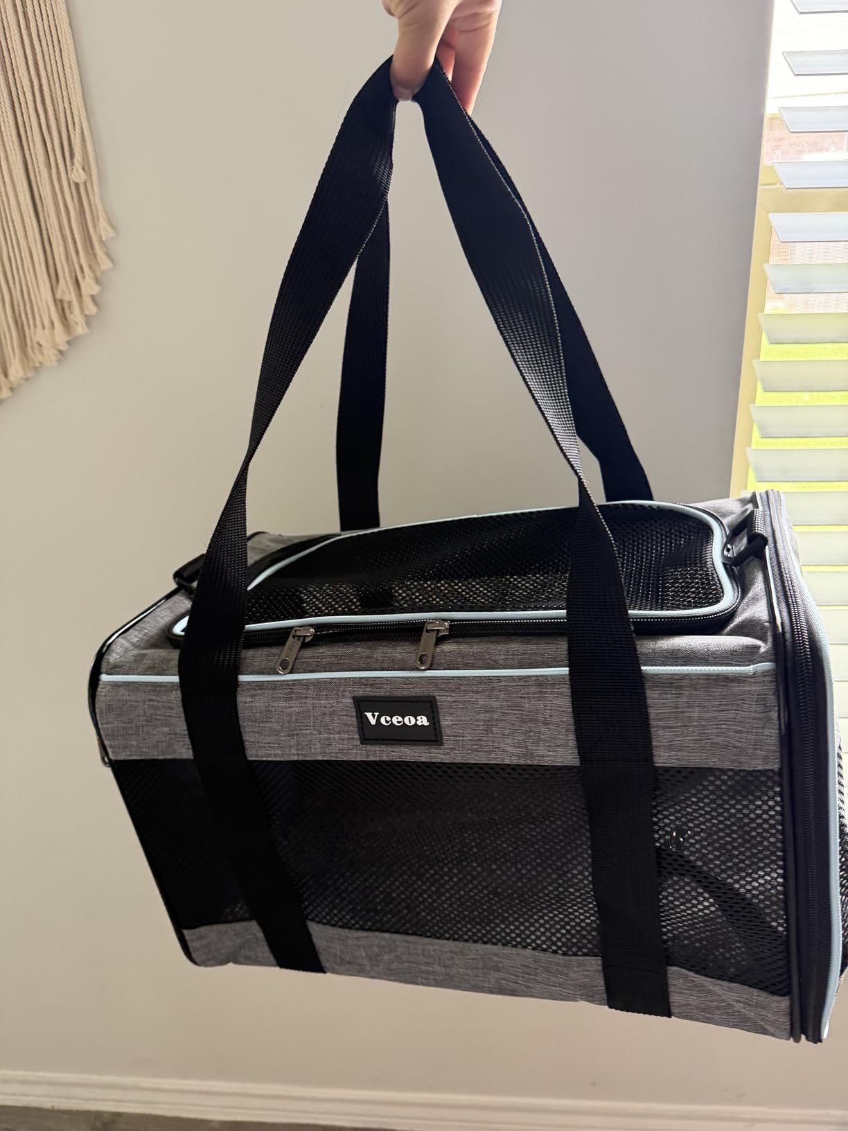 Vceoa 17.5x11x11 Inches Cat, Dog Carrier for Pets Up to 16 Lbs, Soft-Sided Cat Bag Animal Carriers Travel Puppy Carry As a Toy of Fabric Pet Home customer photo 2