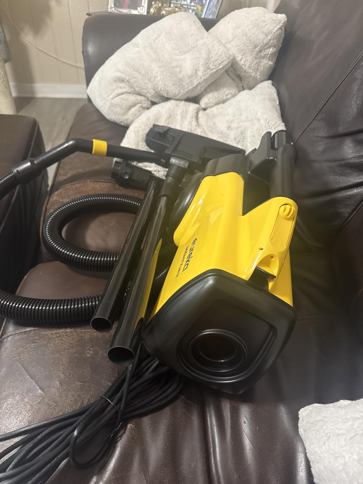 Eureka 3670M Canister Cleaner, Lightweight Powerful Vacuum for Carpets and Hard floors, w/ 5bags, Yellow customer photo 1