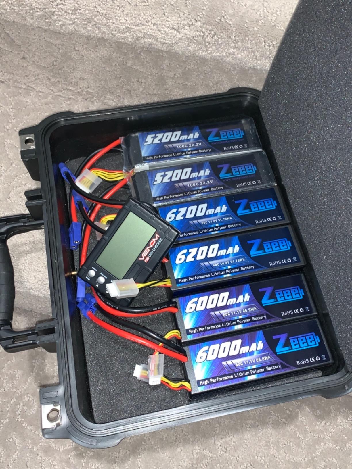 4S Lipo Battery 6200mAh 14.8V 80C Hard Case Battery with EC5 Connector for Car Truck Tank RC Buggy Truggy Racing Hobby(2 Packs) customer photo 1