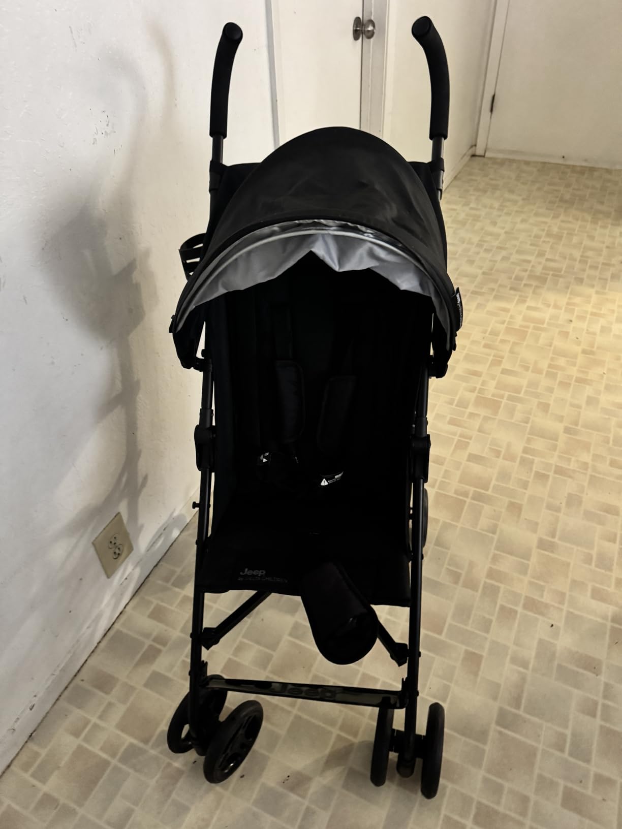 Jeep PowerGlyde Plus Stroller by Delta Children Lightweight Travel Stroller with Smoothest Ride, Aluminum Frame, 4-Position Recline, Extra Large Storage Basket, Grey customer photo 2
