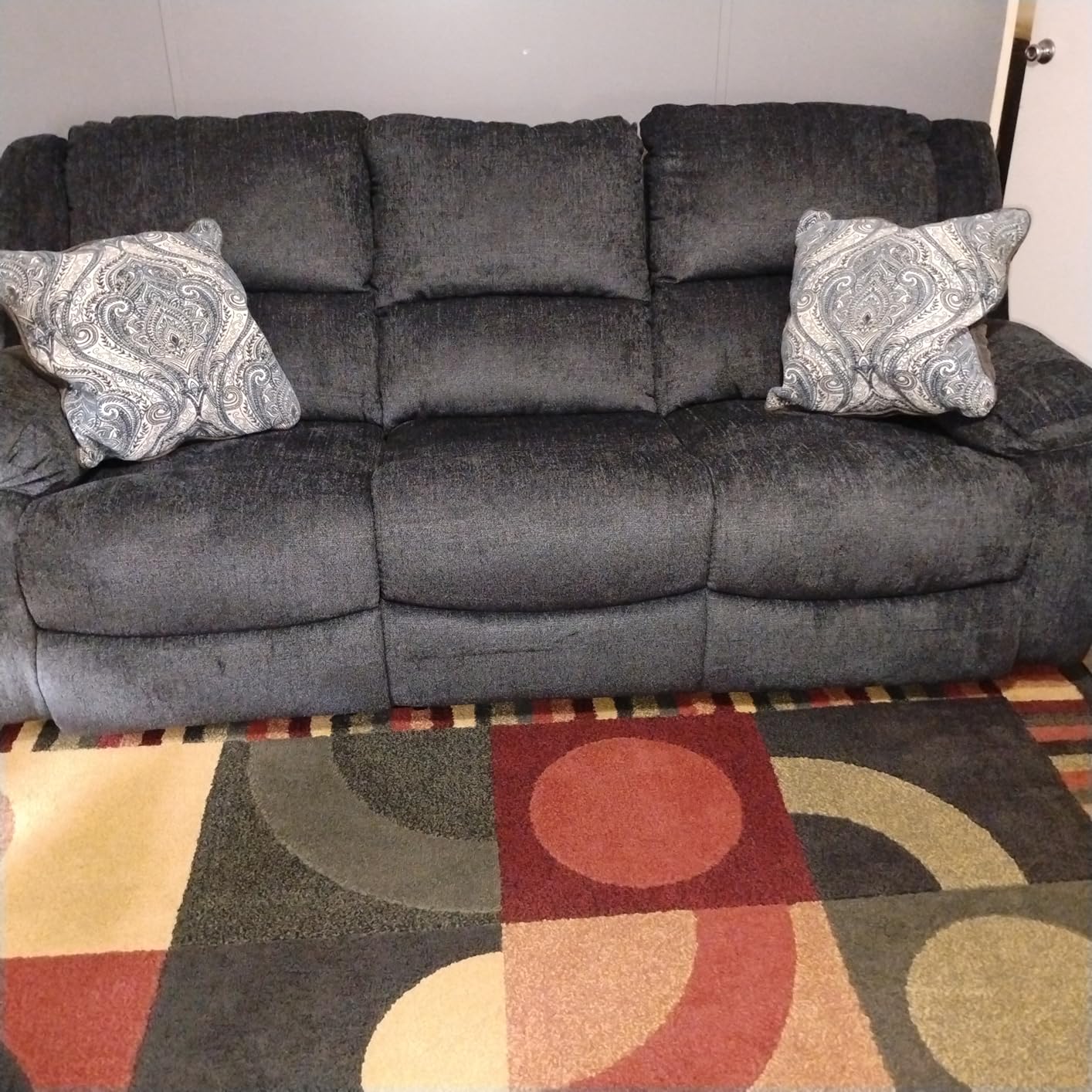 Signature Design by Ashley Draycoll Contemporary Power Reclining Sofa, Dark Gray customer photo 1