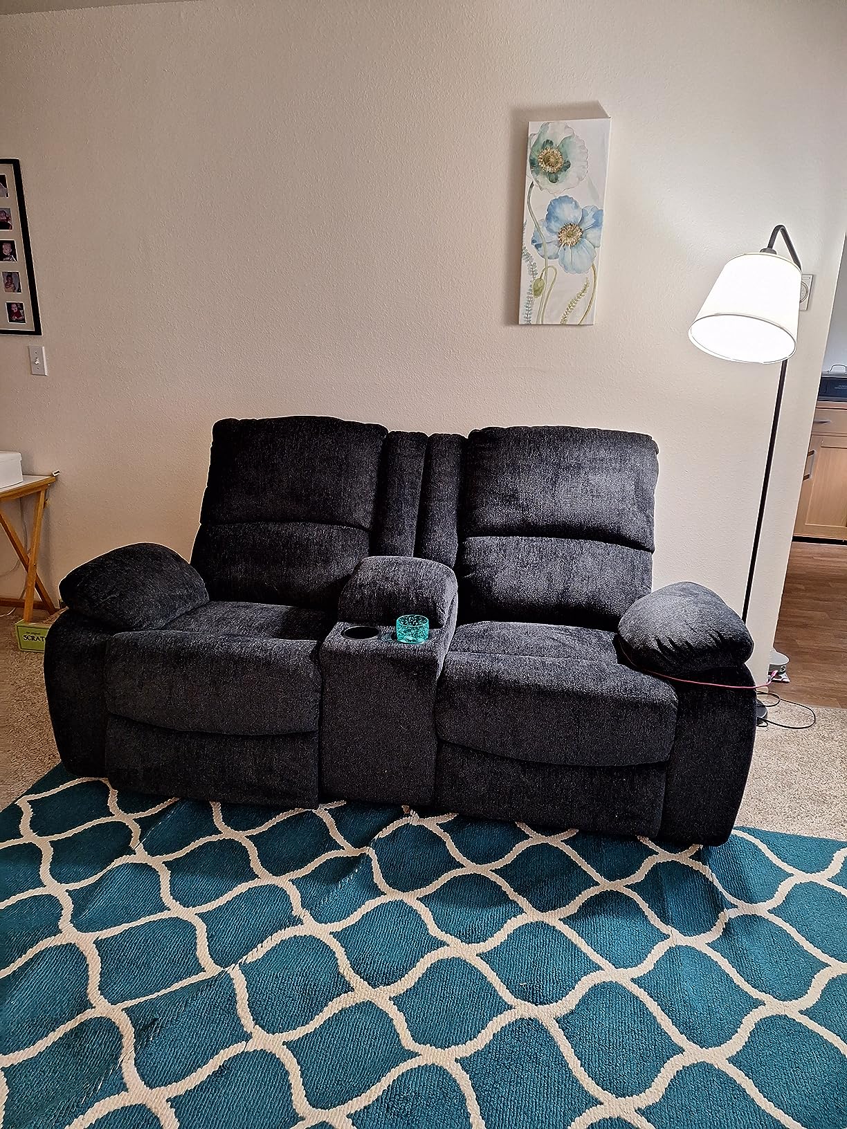 Signature Design by Ashley Draycoll Contemporary Power Reclining Sofa, Dark Gray customer photo 2
