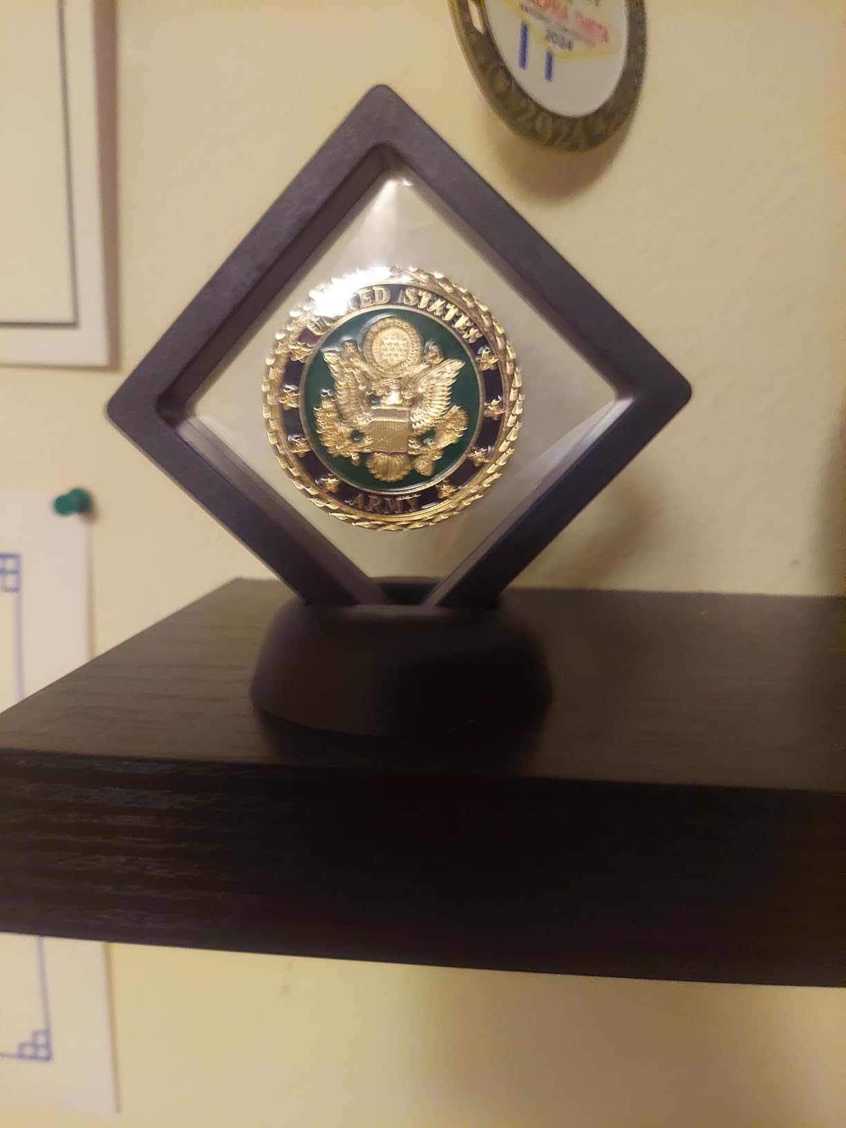 Set of 2 Challenge Coins Display Stand, 3D Floating Clear Case, Jewelry, Specimen, Military Medal Holder Frame customer photo 1