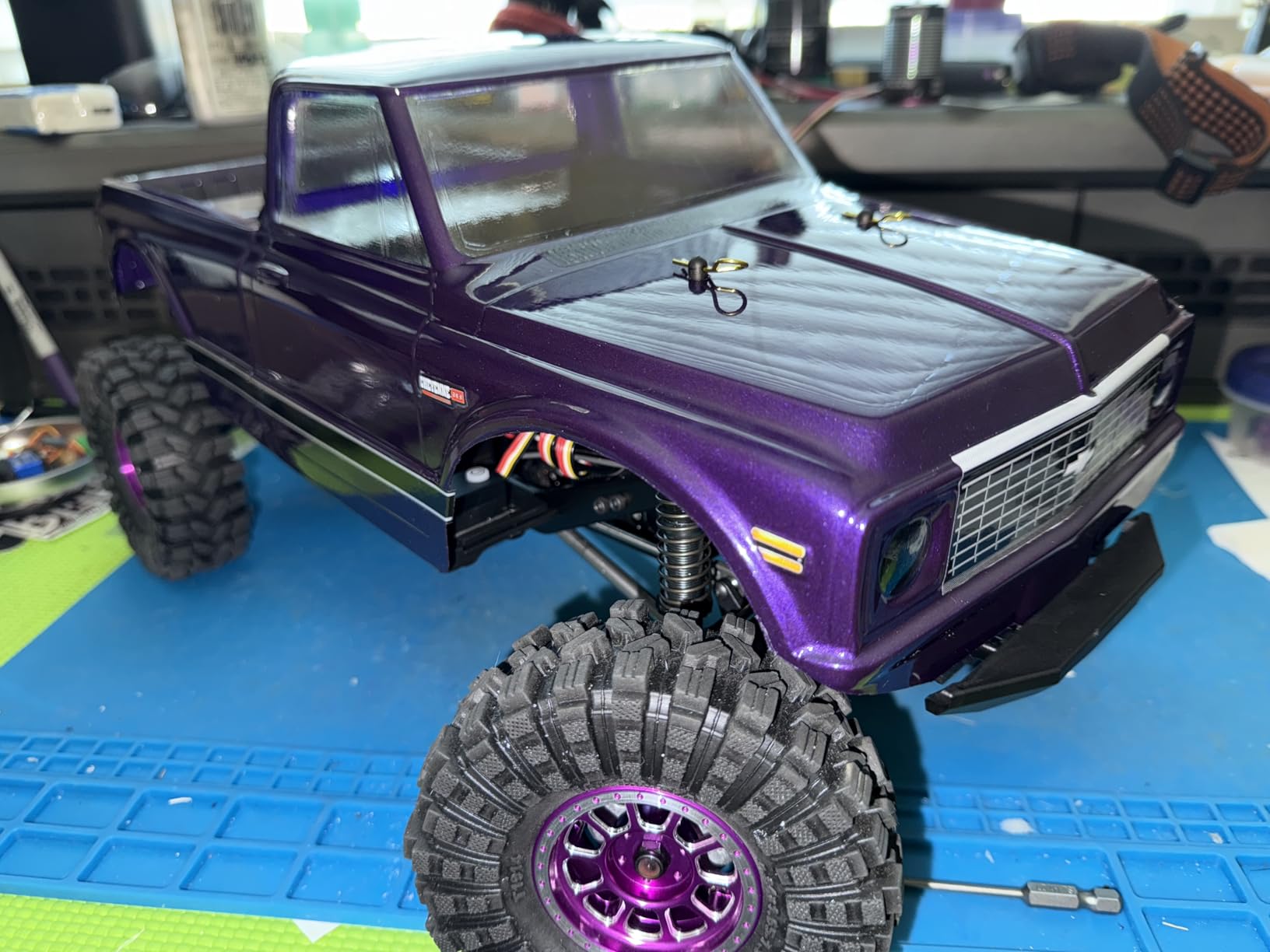 Treal 1.9 Beadlock Wheels Heavy Duty CNC Aluminum Crawler RC Wheel 4pcs-Set for 1:10 TRX-4 Axial SCX10 II SCX10 III(Blue) 116g/pc -Type C customer photo 2