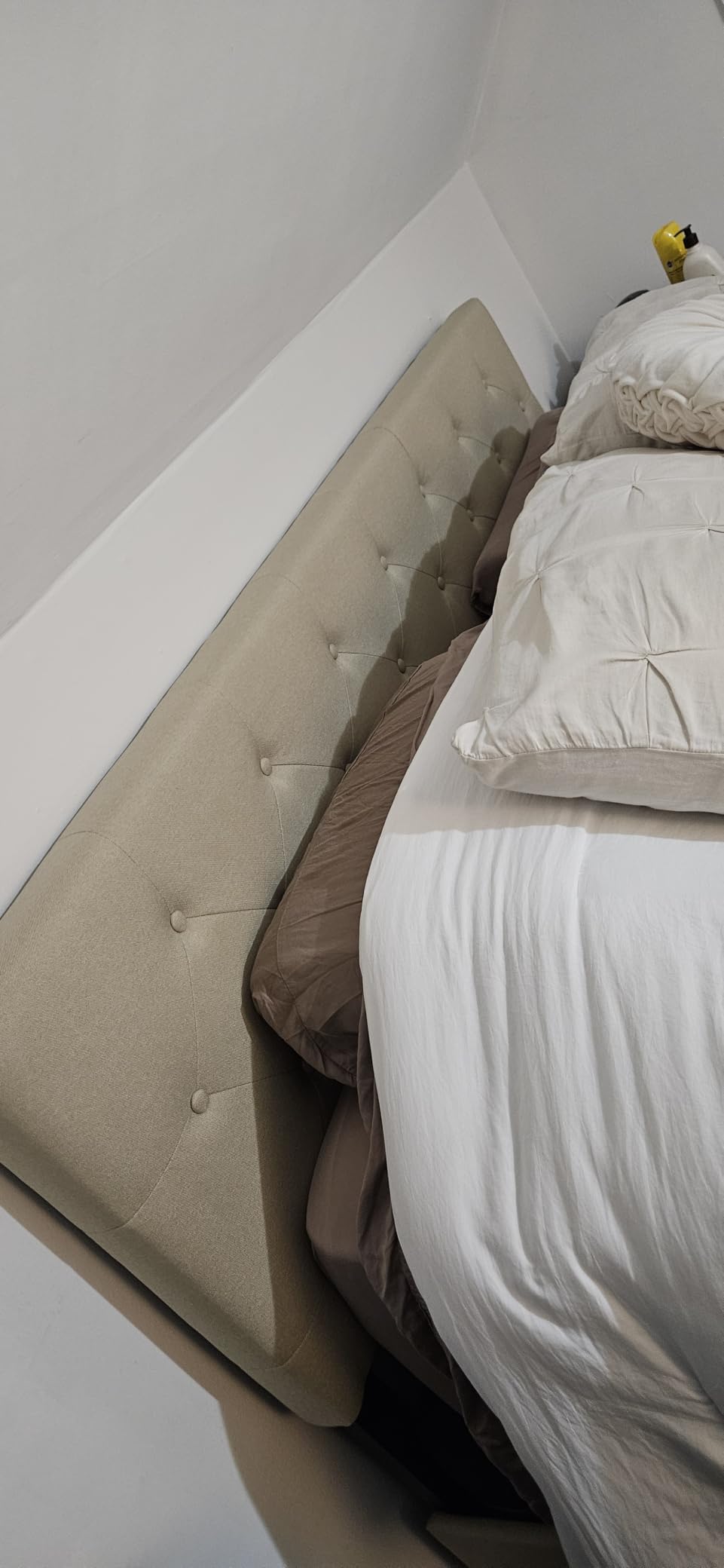 Allewie Upholstered Queen Size Platform Bed Frame with 4 Storage Drawers and Headboard, Square Stitched Button Tufted, Mattress Foundation with Wooden Slats Support, No Box Spring Needed, Light Grey customer photo 2