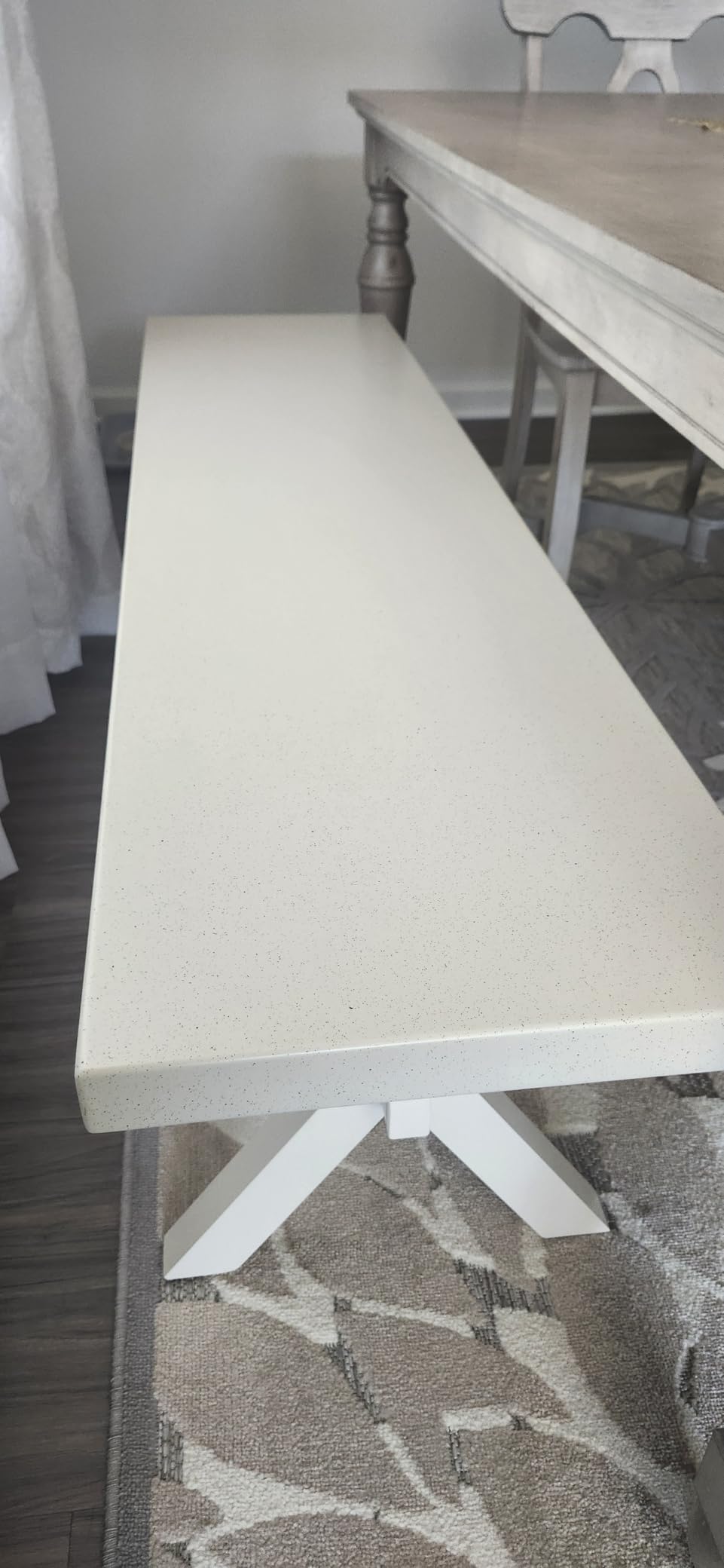 East West Furniture XB076 X-Style Mid Century Modern Dining Bench with Solid Wood Seat, 60 Inch customer photo 2