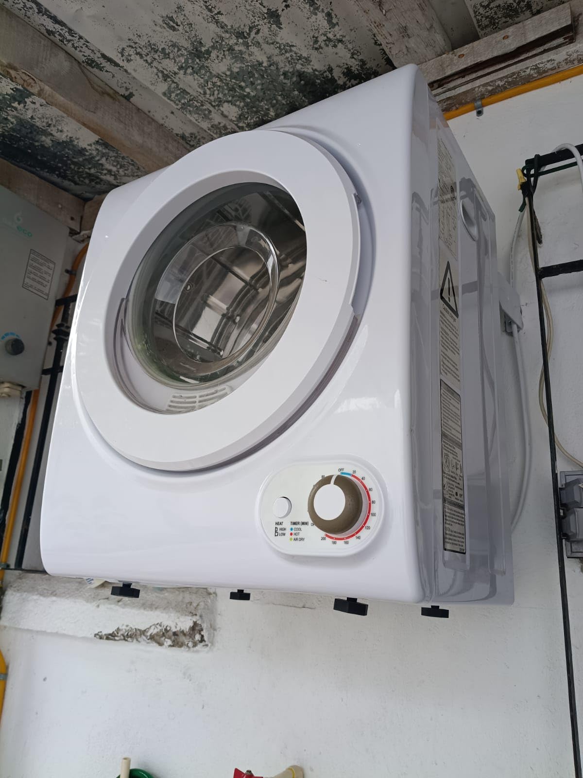 Euhomy Compact Laundry Dryer, 3.5 cu ft Front Load Stainless Steel Clothes Dryer, 1500W, LCD Control Panel, Portable Dryer for Apartments, Home, Dorm, White customer photo 1