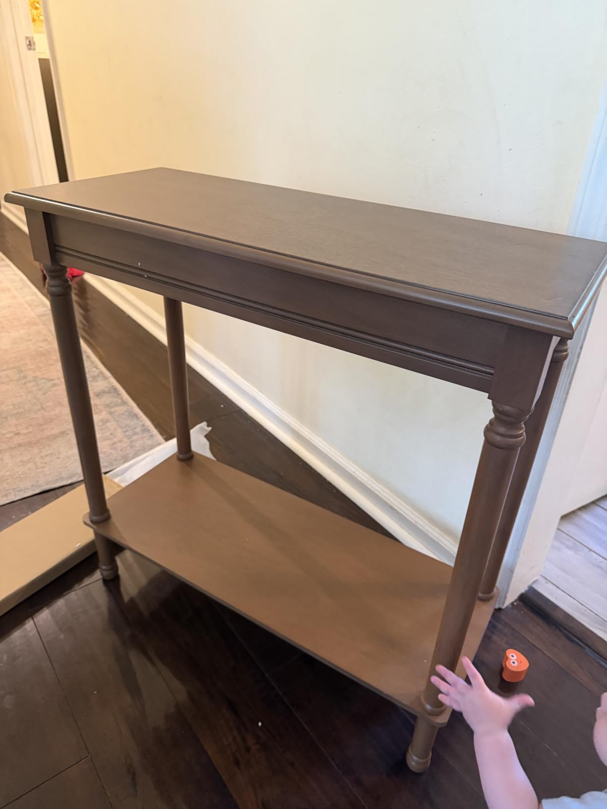 SAFAVIEH Furniture - Tinsley Rectangle Console Table - Brown - Solid Wood - Farmhouse Turned-Leg Design - Ideal for Entryway, Living Room, Hallway customer photo 2