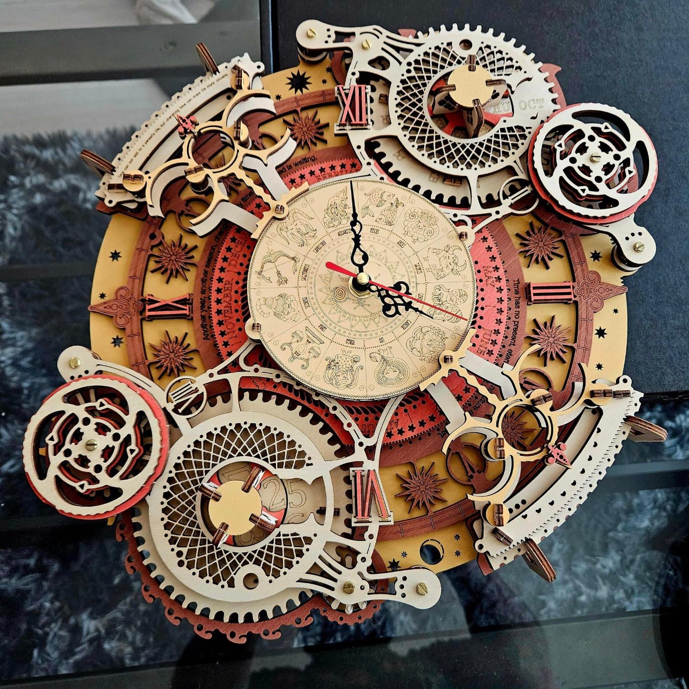 ROKR 3D Wooden Puzzles for Adults-Wooden Clock Puzzle Kit-Wood Model Kits to Build for Adults-Zodiac Wall Clock customer photo 2