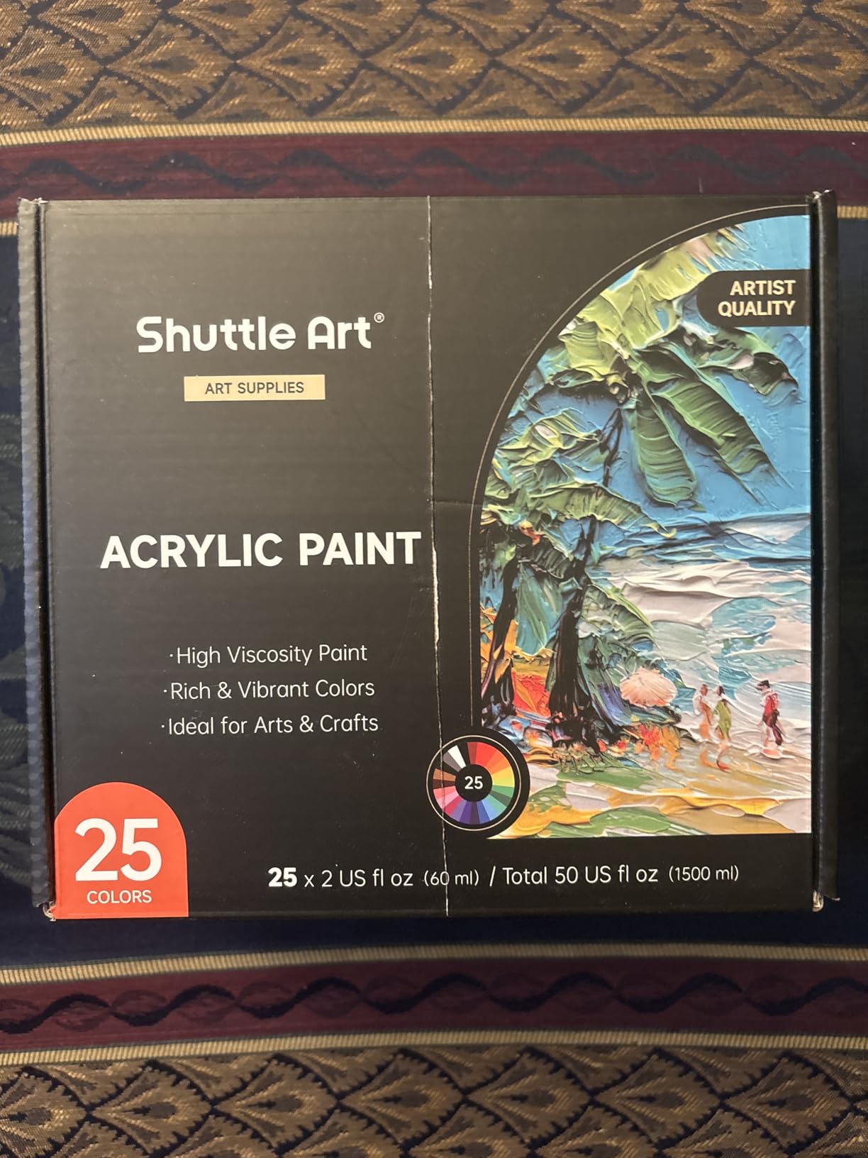 Shuttle Art 50 Colors Acrylic Paint Set, 2oz/60ml Bottles customer photo 1