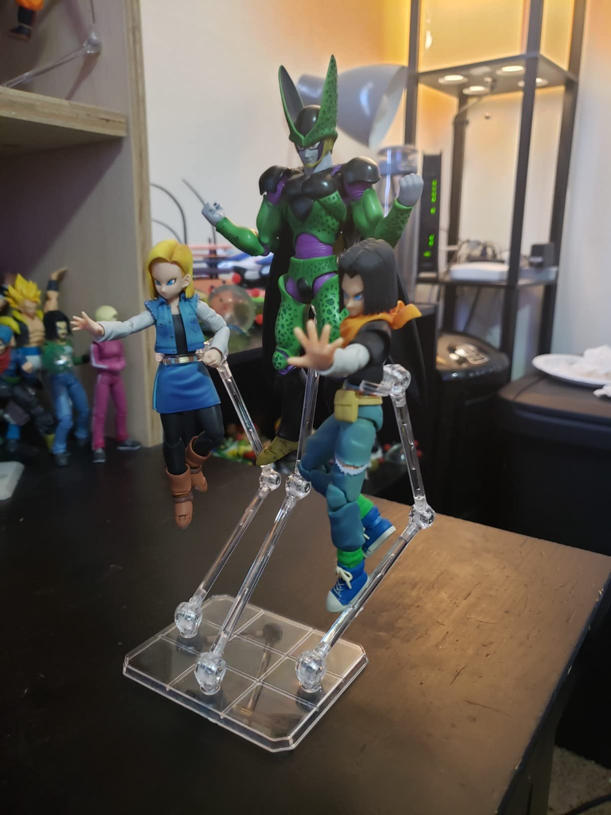 Action Figure Stand, 8 PCS Assembly Action Figure Display Holder Base Doll Model Support Stand Compatible with HG RG SD SHF Gundam 1/144 Toy with Screwdriver Transparent customer photo 2
