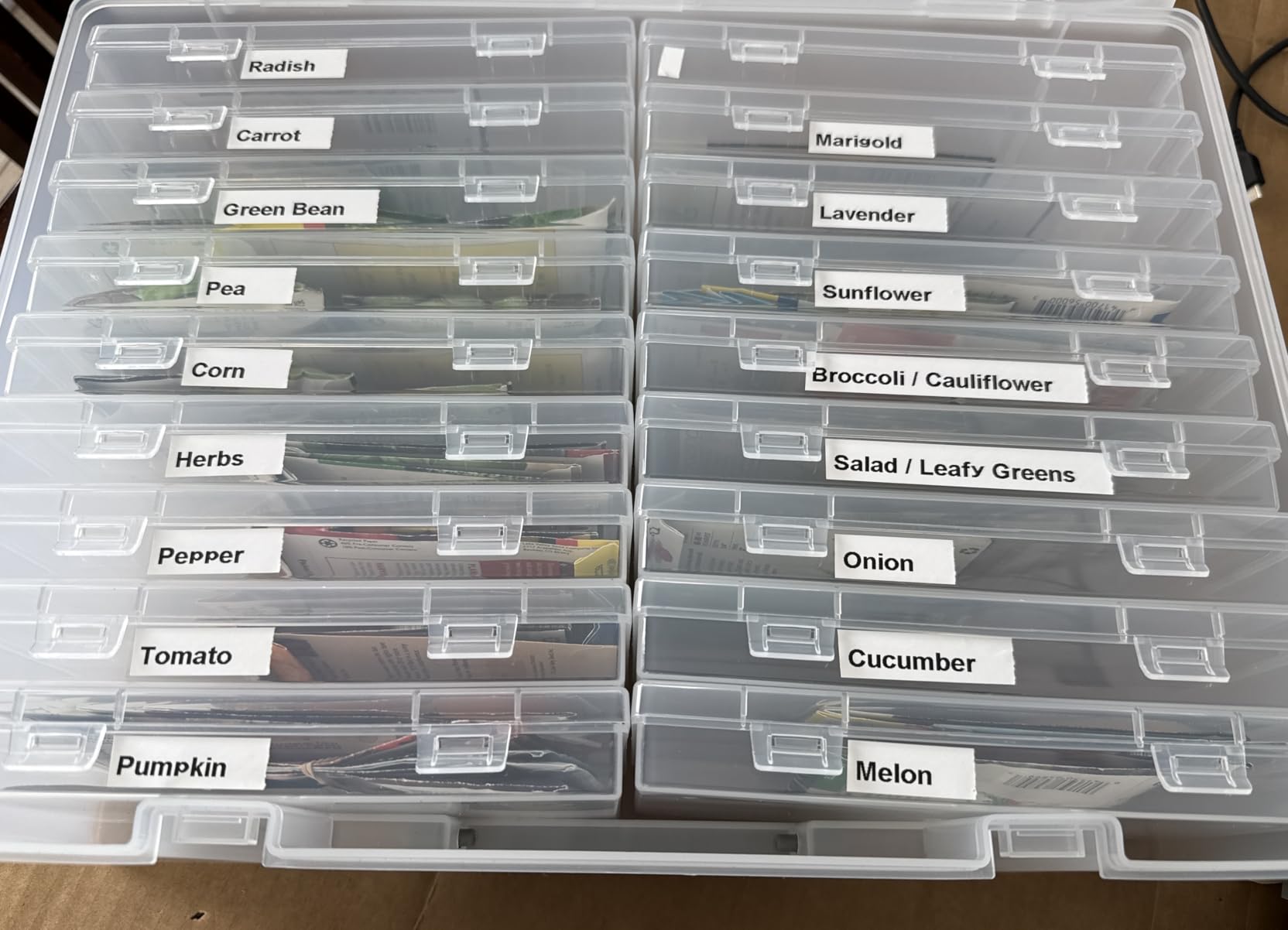 Photo Storage Box 4x6, 18 Inner Extra Large Organizer Acid-Free Photo Keeper Storage Case, Plastic Craft Storage Box for Stickers Stamps Seeds (Clear, 18 Boxes) customer photo 1
