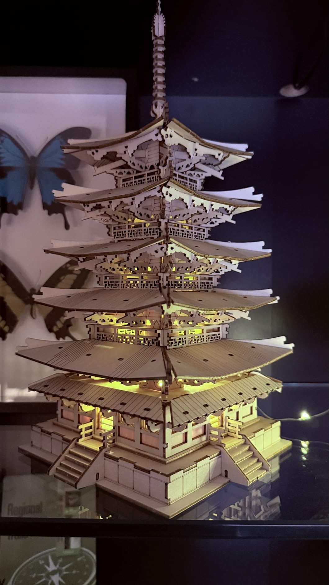 ROBOTIME 3D Puzzle Wooden Craft Kits for Adults DIY Model Building Kit Best Gift for Kids (Five-Storied Pagoda) customer photo 1
