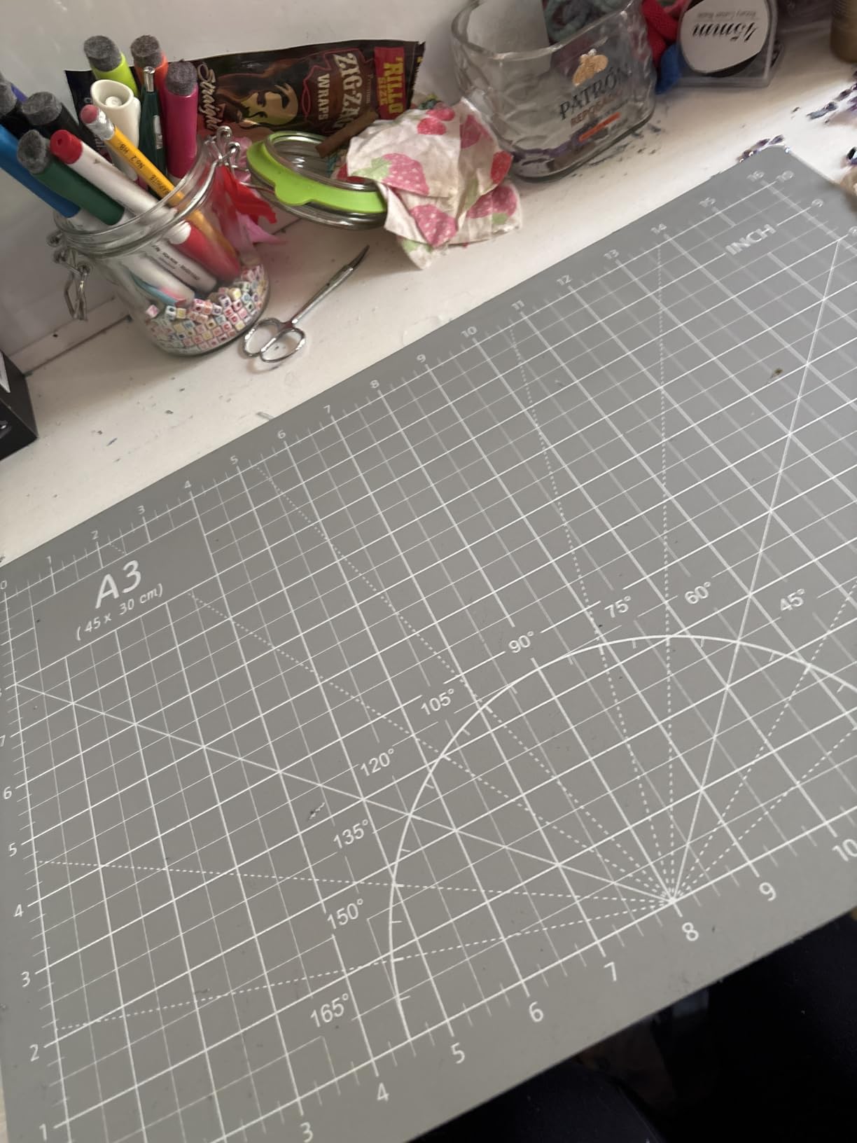 Headley Tools Thickened 24 x 36 Inch Self Healing Sewing Cutting Mat, A1 Rotary Cutting Sewing Mat for Crafts, Double Sided 5-Ply Table Cutting Board for Fabric Quilting Leather Hobby, Grey/Black customer photo 1