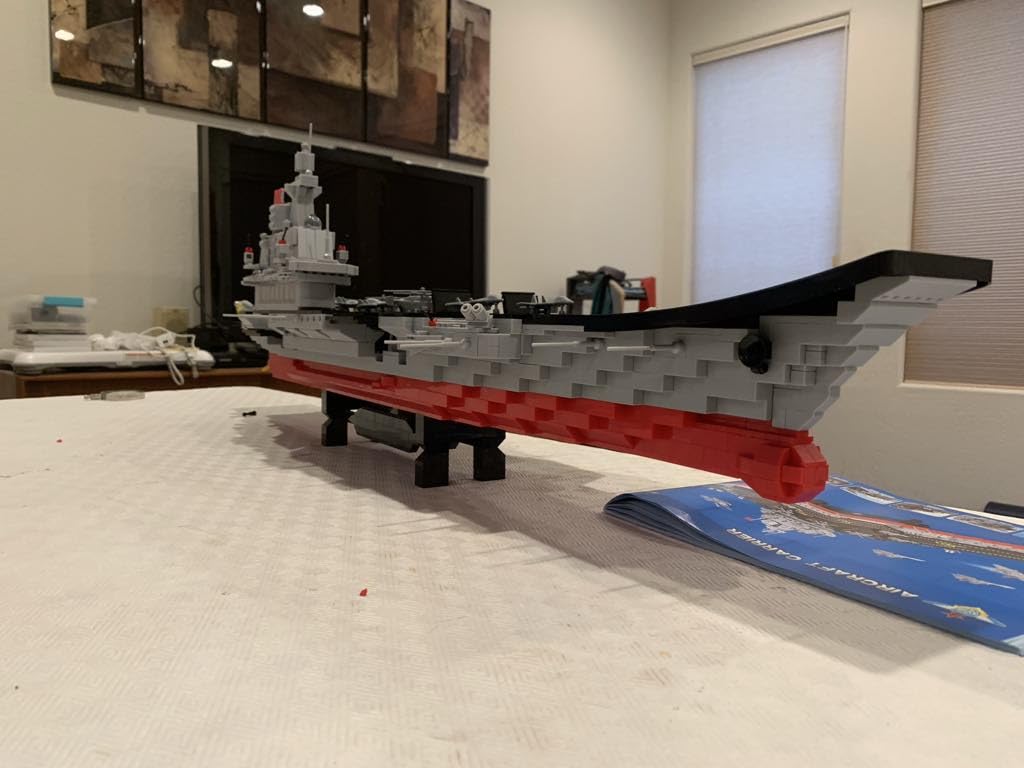 2234 Pieces Military Ship Aircraft Carrier Building Set, Fun Toy Boat Gift for Adults, Teens, and Kids 14 Years and Up, 38x8.5x12.5 Inch Battleship with Storage Box, Warship Model for Collection customer photo 1