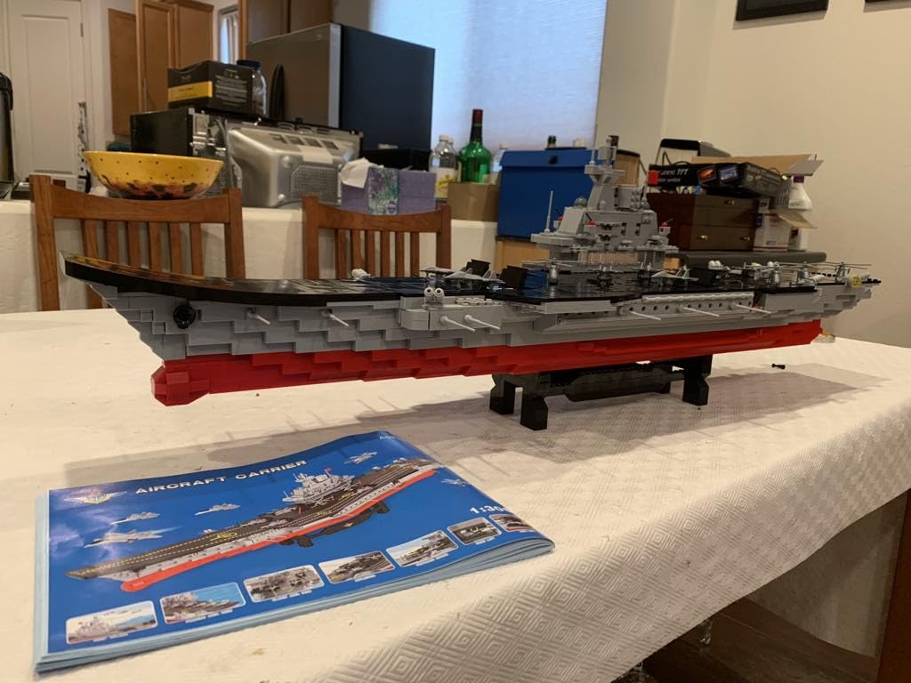2234 Pieces Military Ship Aircraft Carrier Building Set, Fun Toy Boat Gift for Adults, Teens, and Kids 14 Years and Up, 38x8.5x12.5 Inch Battleship with Storage Box, Warship Model for Collection customer photo 2