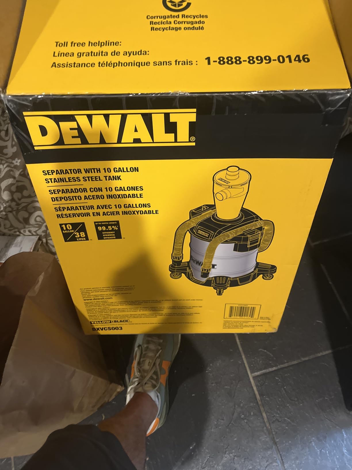DEWALT Dust Separator with 10 Gallon Stainless Steel Tank, 99.5% Efficiency Cyclone Dust Collector customer photo 2