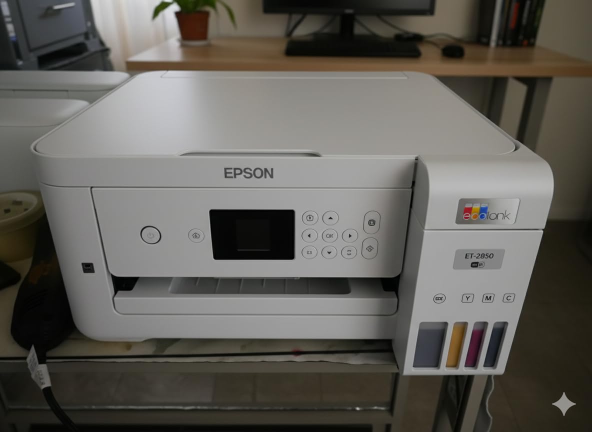 EcoTank ET-2850 Wireless Color All-in-One Cartridge-Free Supertank Printer with Scan, Copy and Auto 2-Sided Printing - White, Medium customer photo 1