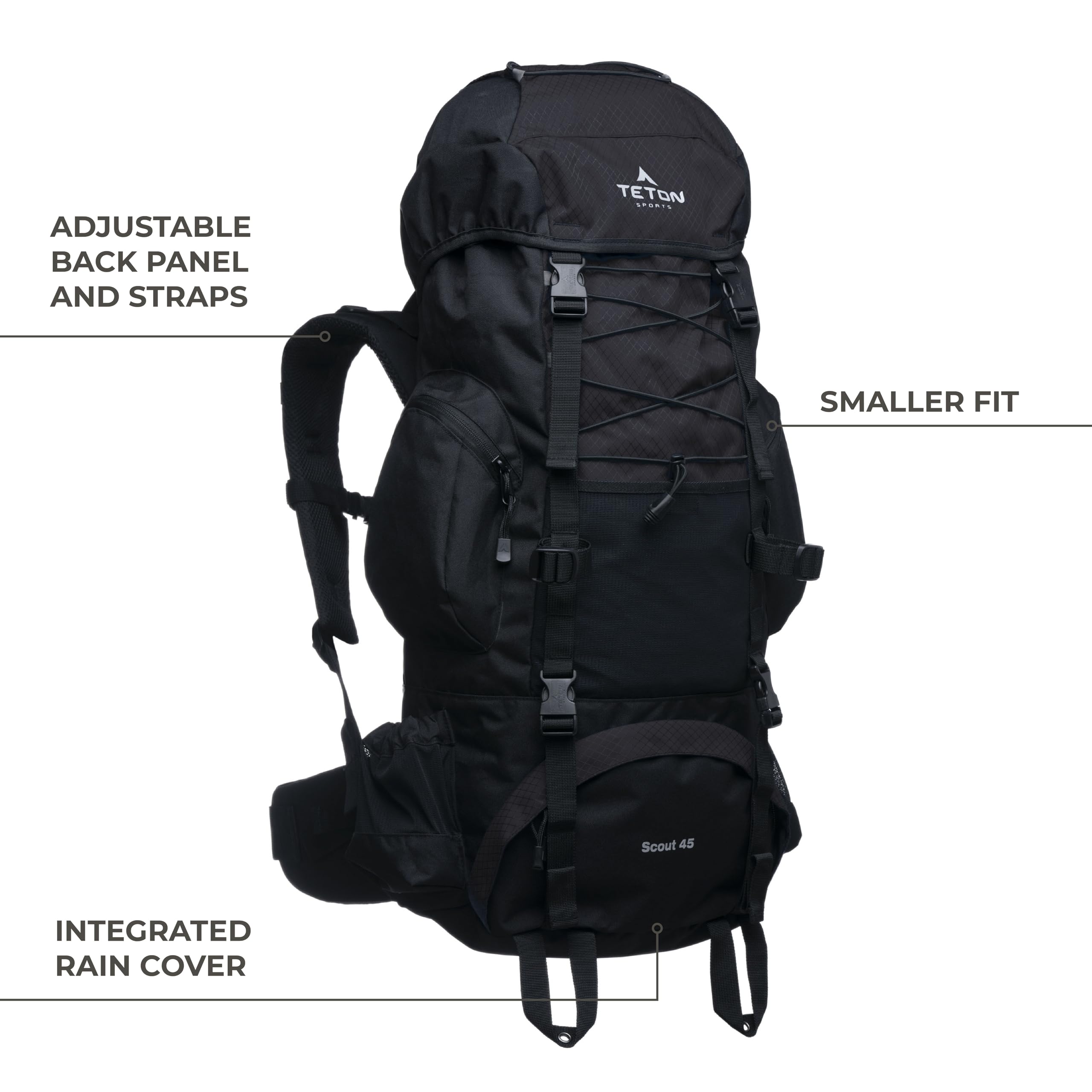 Teton 55L Scout Internal Frame Backpack for Hiking, Camping, Backpacking, Travel, Rain Cover Included, Olive customer photo 2