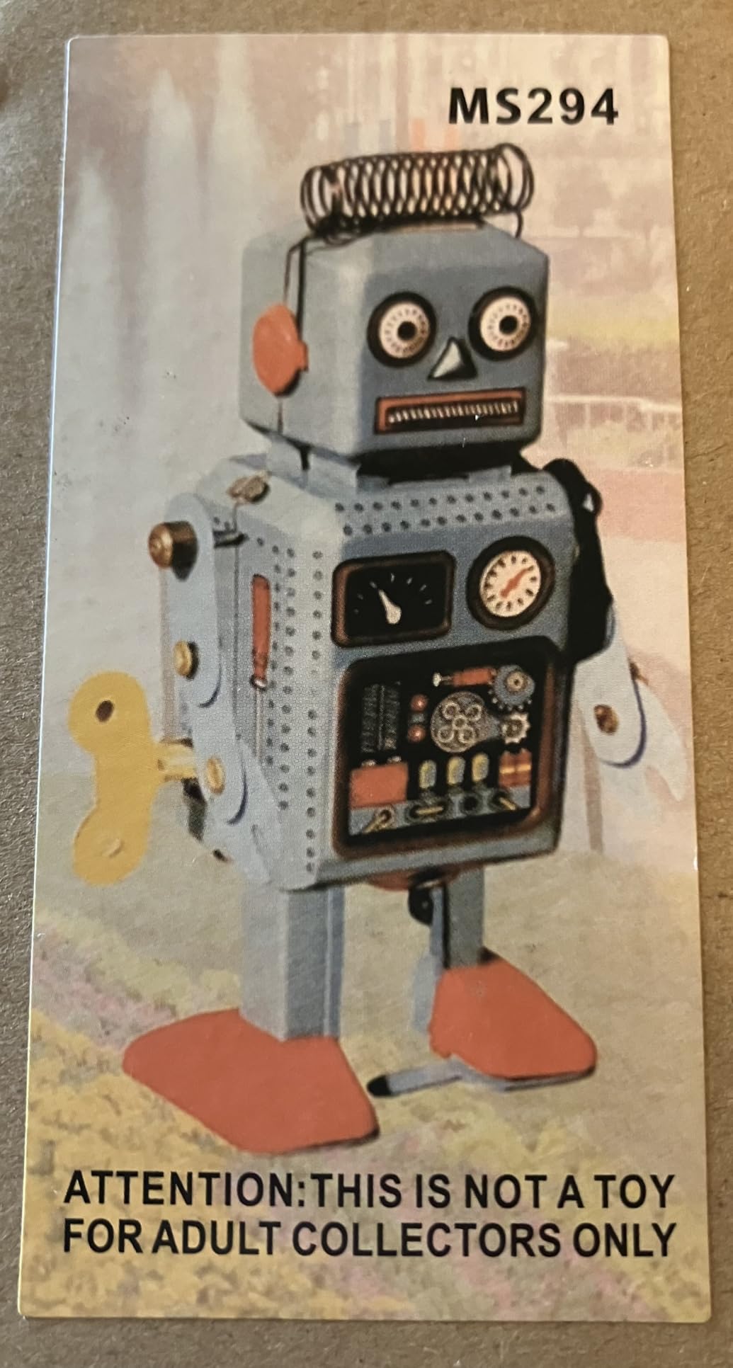 Retro Wind Up Tin Toy Robot, Vintage Mechanical Walking Robot Figurine Collectible Clockwork Figure for Home Office Decor Cool Birthday Desktop for Adults and Collectors customer photo 1