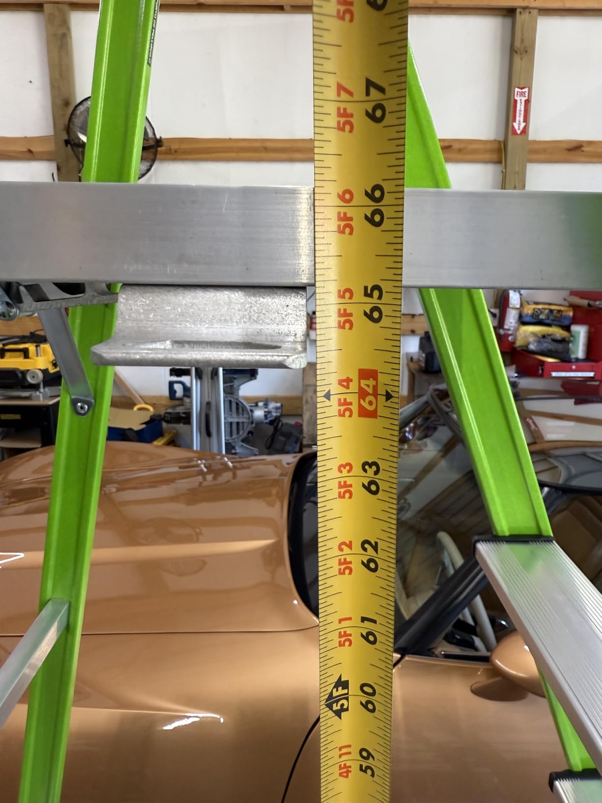 Little Giant Ladders, MightyLite 2.0, 5' Stepladder with Ground Cue, Fiberglass, Type IAA, 375 lbs Weight Rating, (15405-001), Hi-viz Green customer photo 2