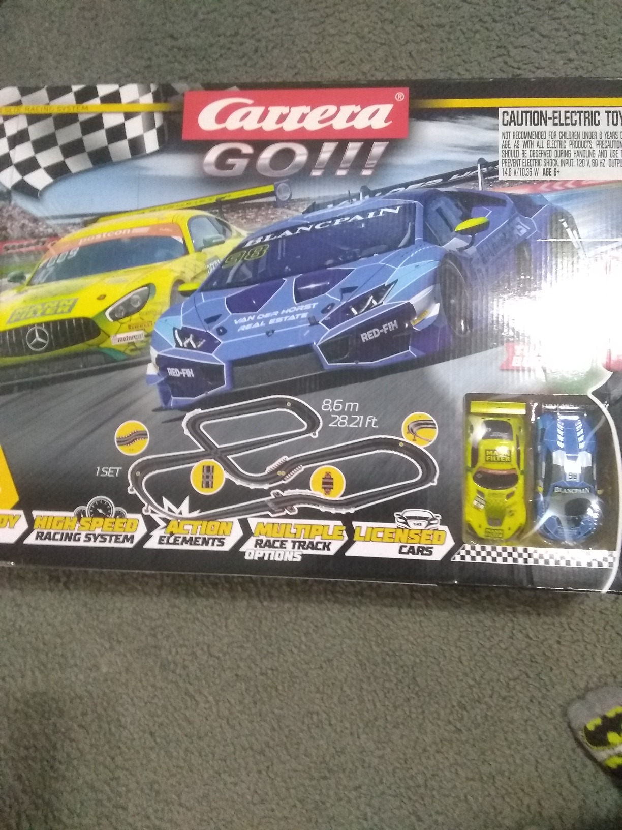 Carrera GO Disney Pixar Cars Slot Car Race Track Toy for Kids Ages 6+ - Electric Powered Racing Set w/Lightning McQueen & Dinoco Cruz Cars, Dual Controllers, Neon Nights Racing Theme customer photo 2
