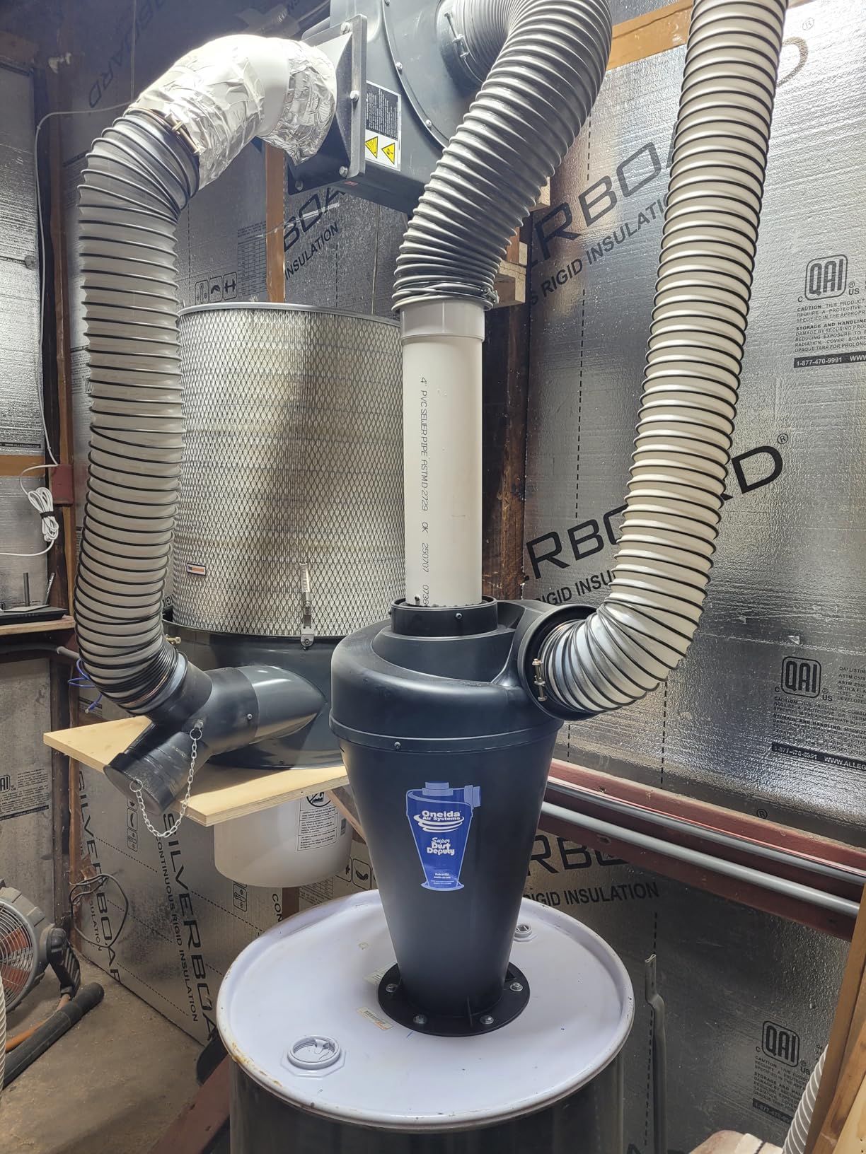 Oneida Air Systems Cyclone Attachment for Single Stage 0.5-3HP Dust Collector, 4/5 DIY customer photo 1