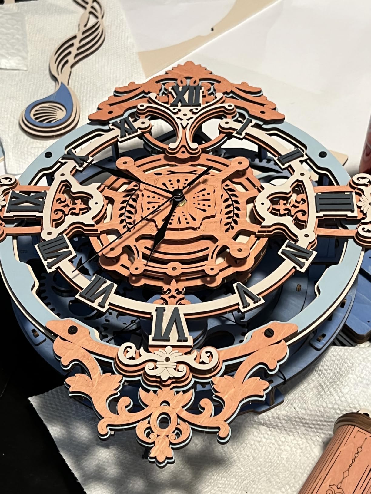 ROKR 3D Wooden Puzzles for Adults, Wooden Puzzle Clock, Mechanical Building Model Kits, DIY Model Kits Brain Teaser Puzzles, Crafts/Hobbies/Gifts for Teens (Romantic Notes Clock) customer photo 1
