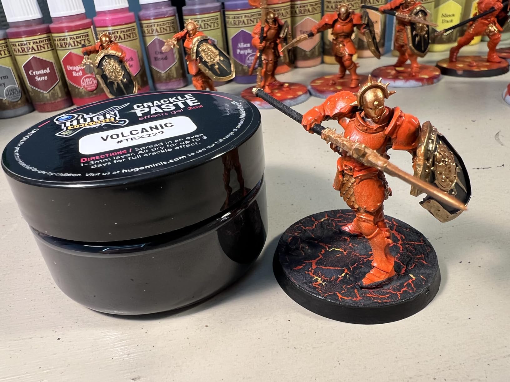 Crackle Paste, Model Basing Paint for Tabletop Gaming Scenery and Diorama Building by Huge Minis - 2oz Resealable Jar (Volcanic) customer photo 1